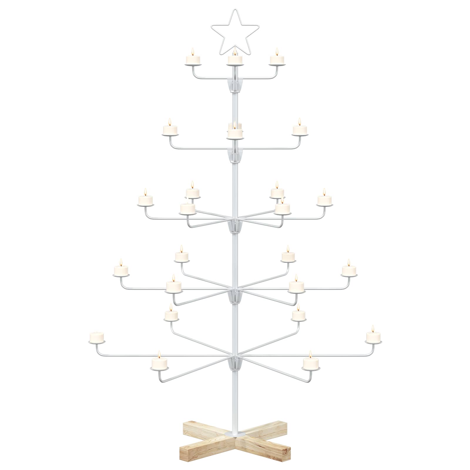 Albero di Natale in Metallo con Supporto KUOPIO 125 cm Acciaio