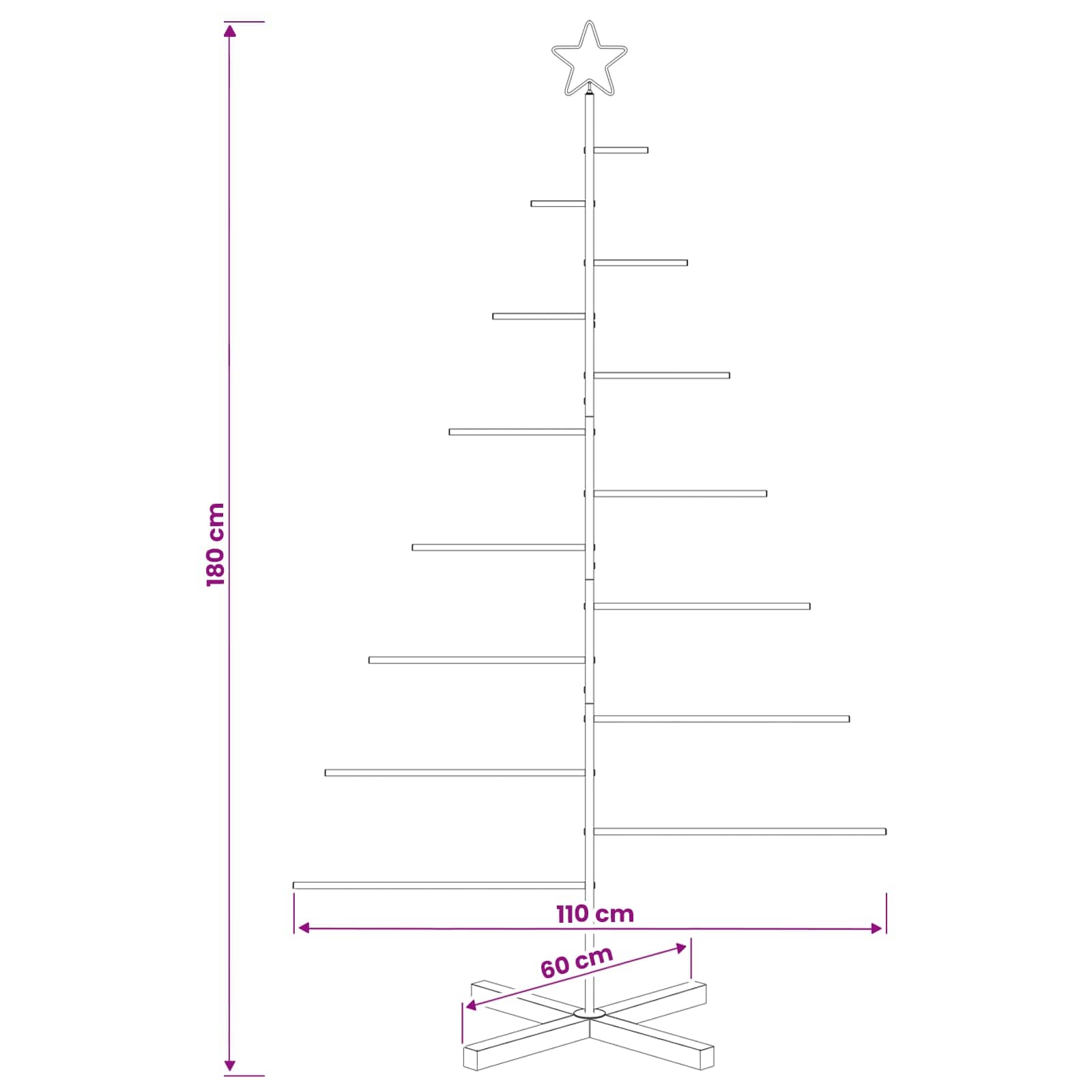 Albero di Natale in metallo con supporto KUOPIO 180 cm Acciaio