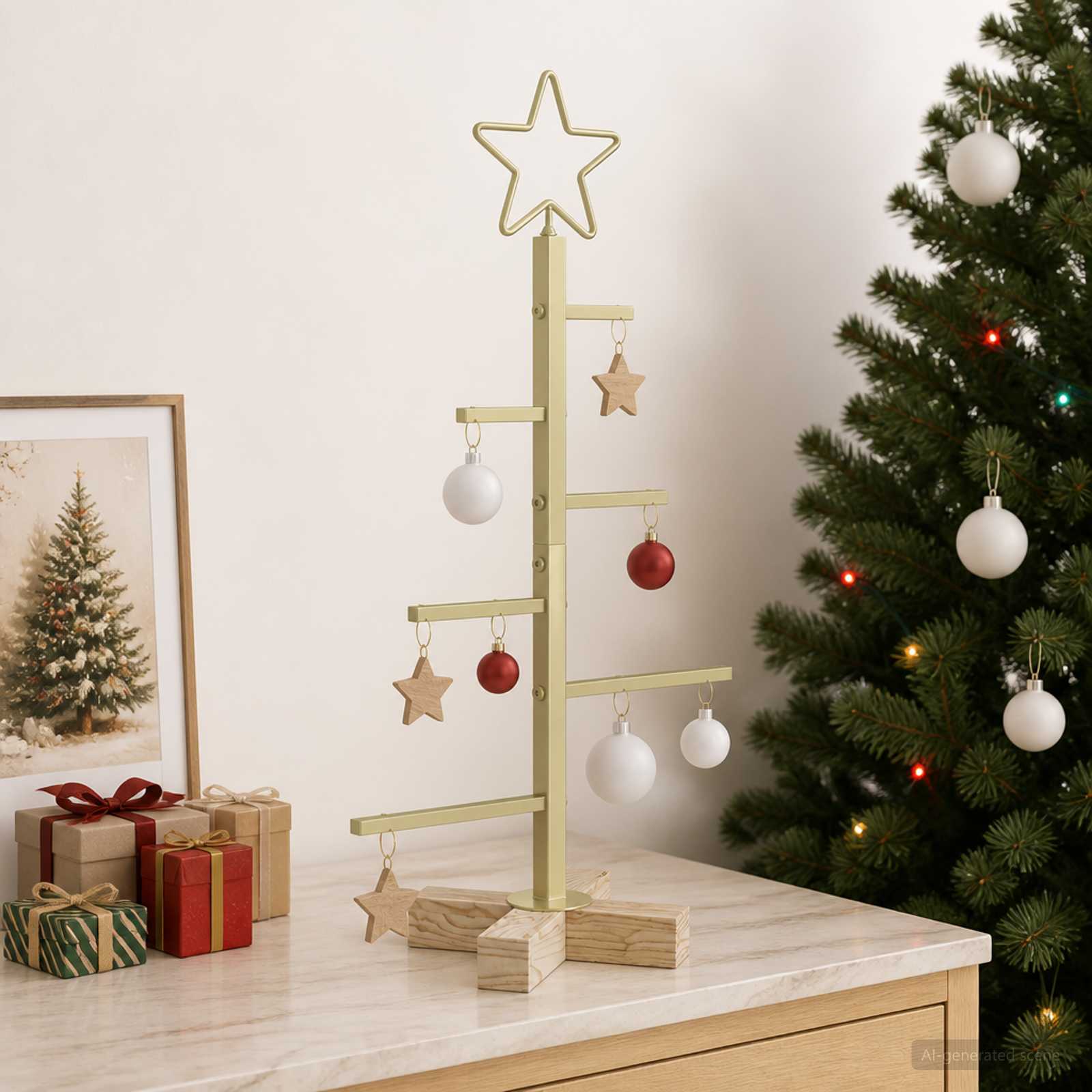 Albero di Natale in metallo con supporto KUOPIO 60 cm Acciaio