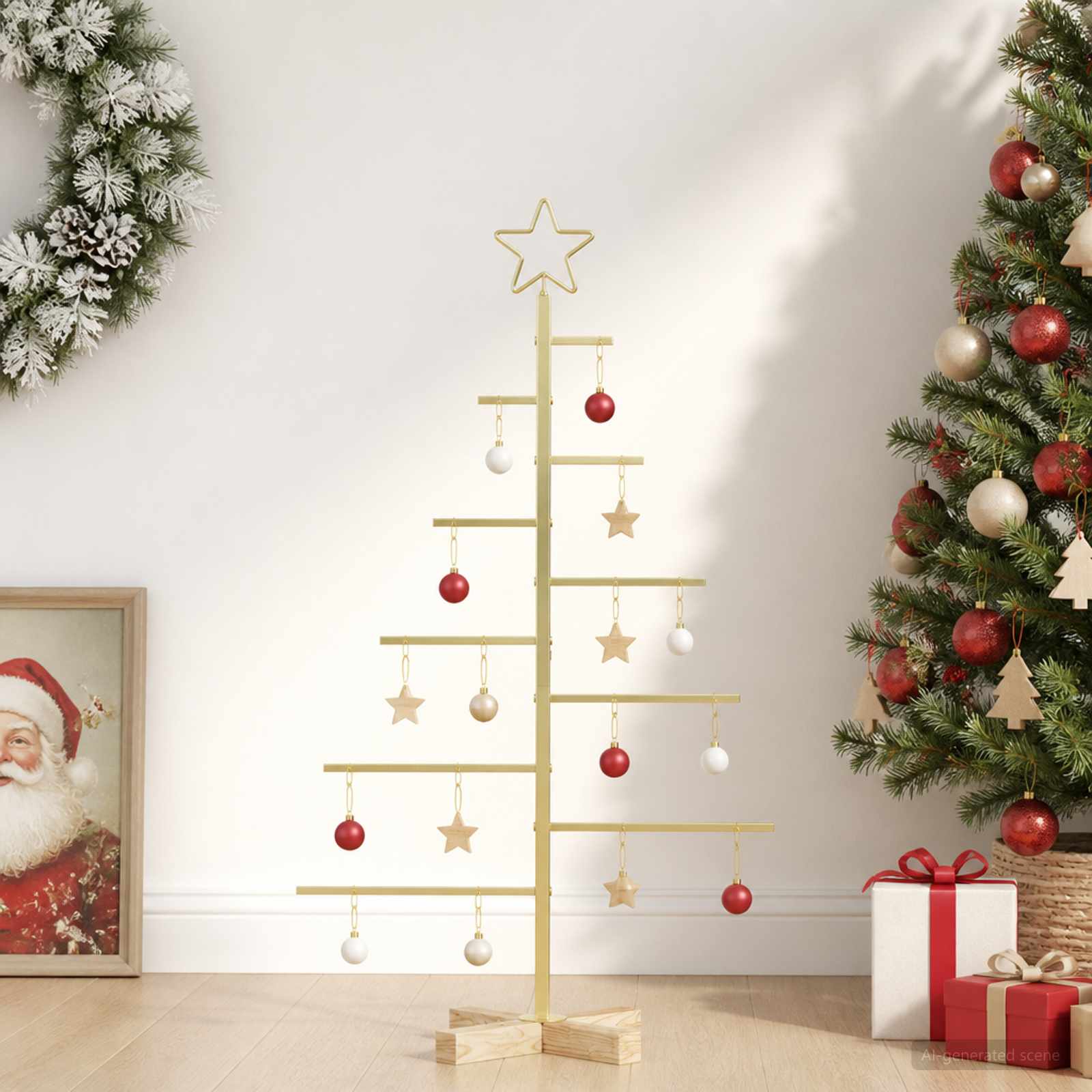 Albero di Natale in metallo con supporto KUOPIO 90 cm Acciaio