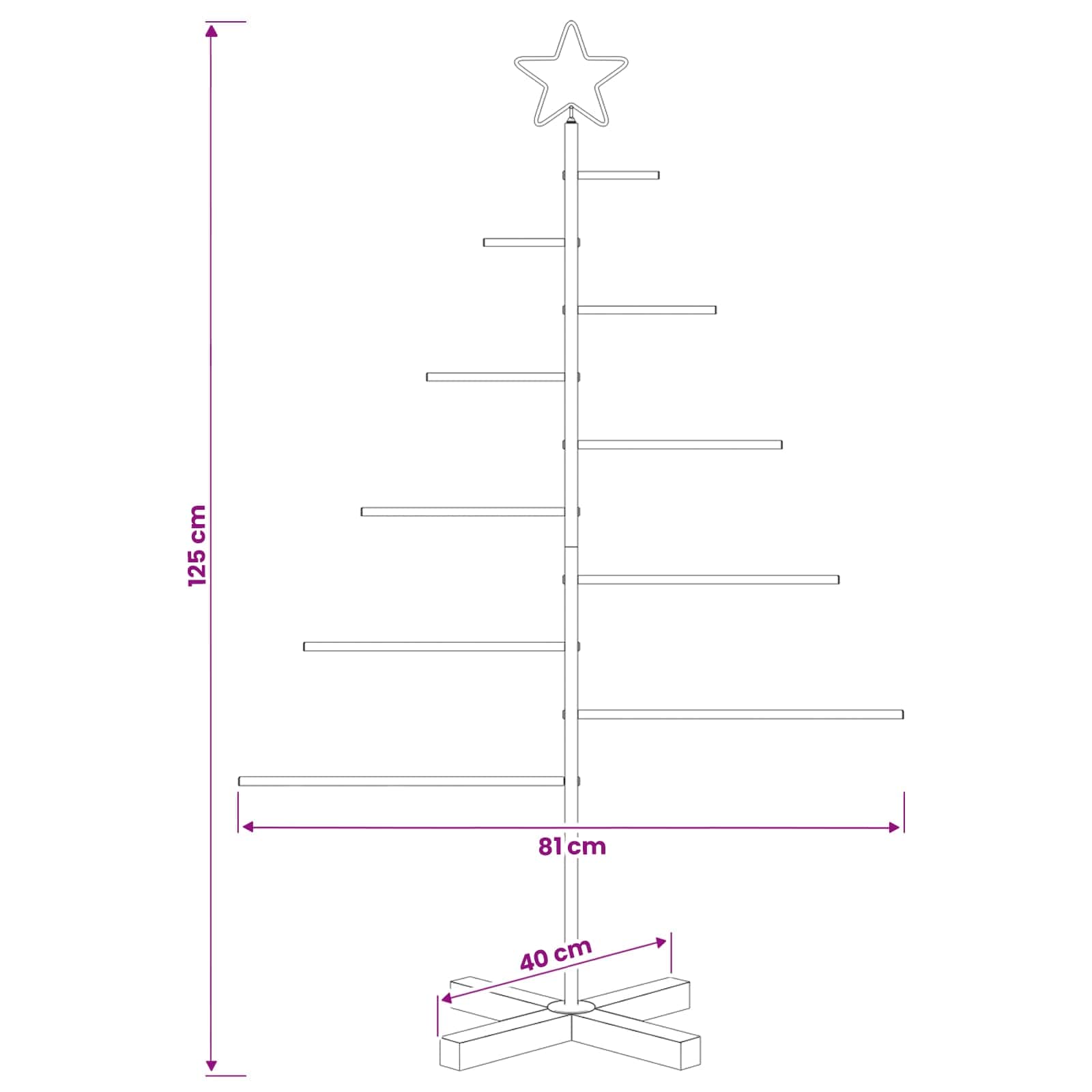 Albero di Natale in metallo con supporto KUOPIO 125 cm Acciaio