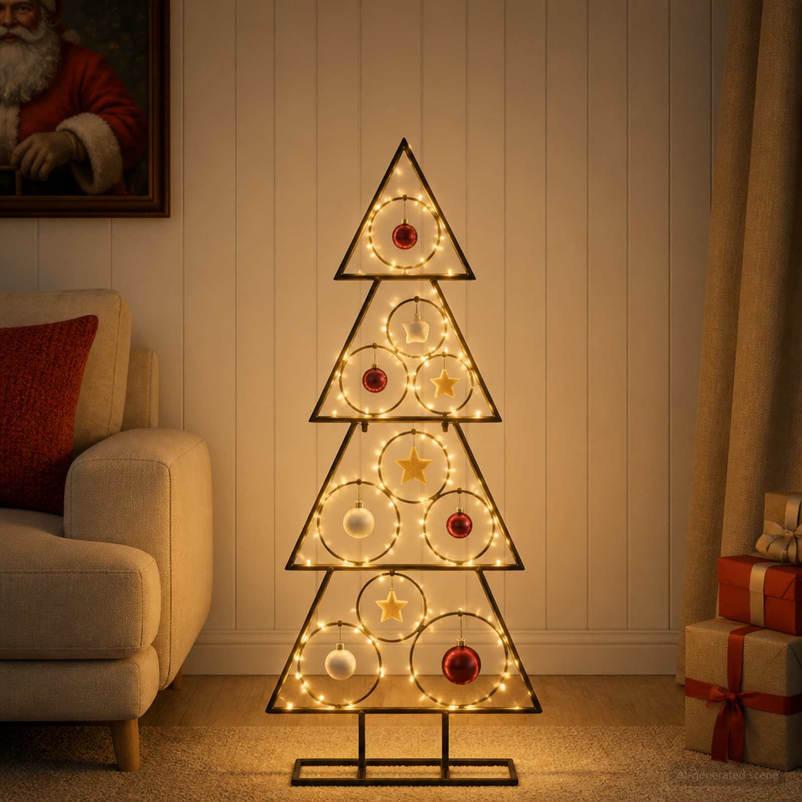 Albero di Natale in metallo con supporto KUOPIO 90 cm Acciaio