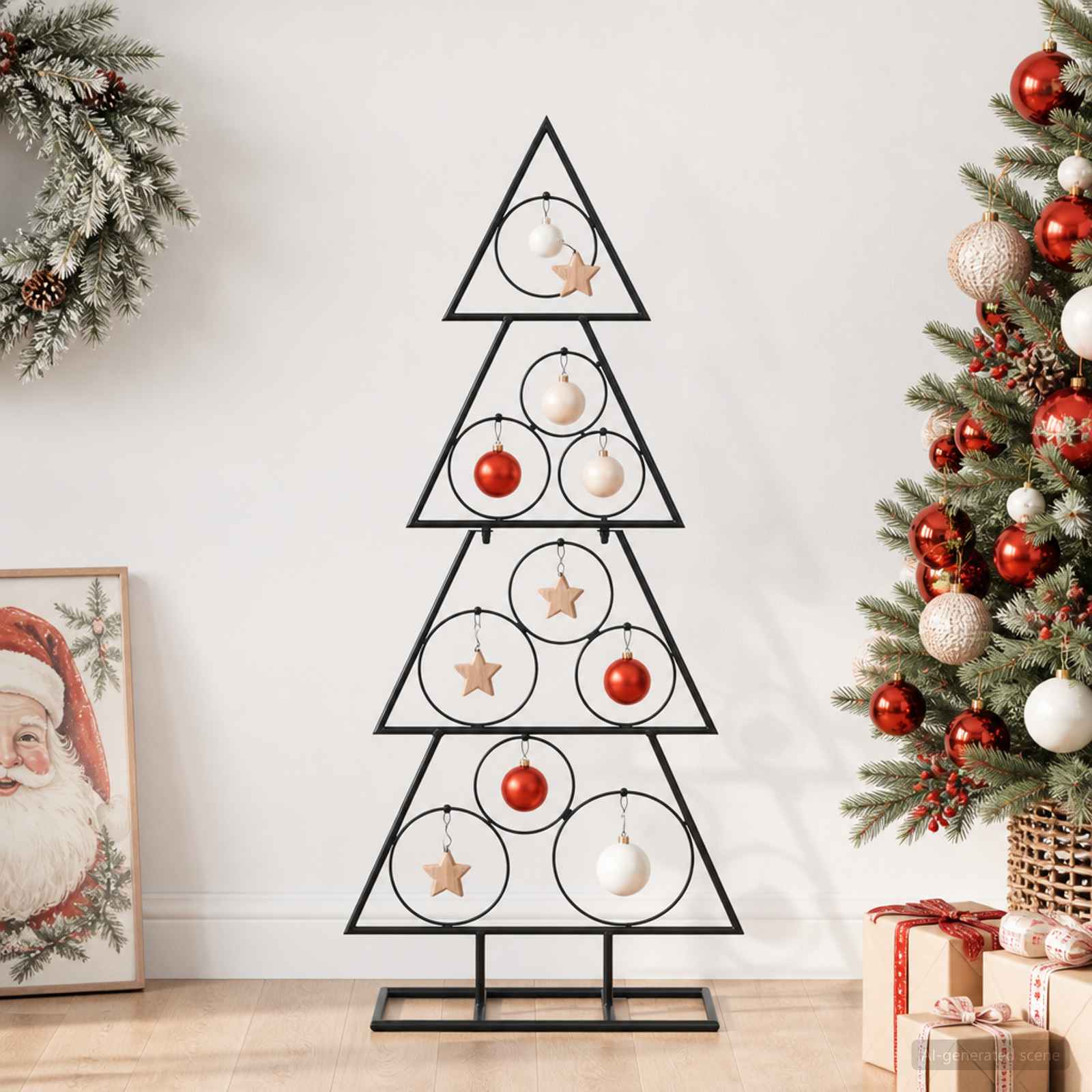 Albero di Natale in metallo con supporto KUOPIO 90 cm Acciaio