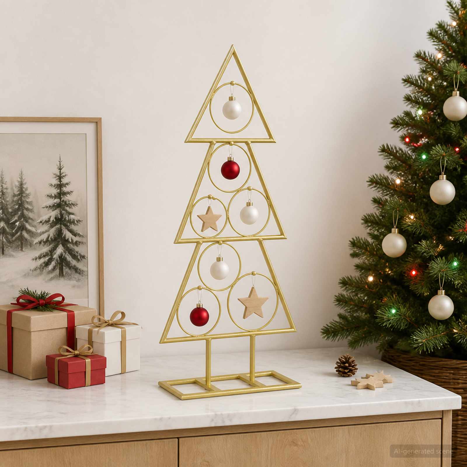Albero di Natale in metallo con supporto KUOPIO 60 cm Acciaio