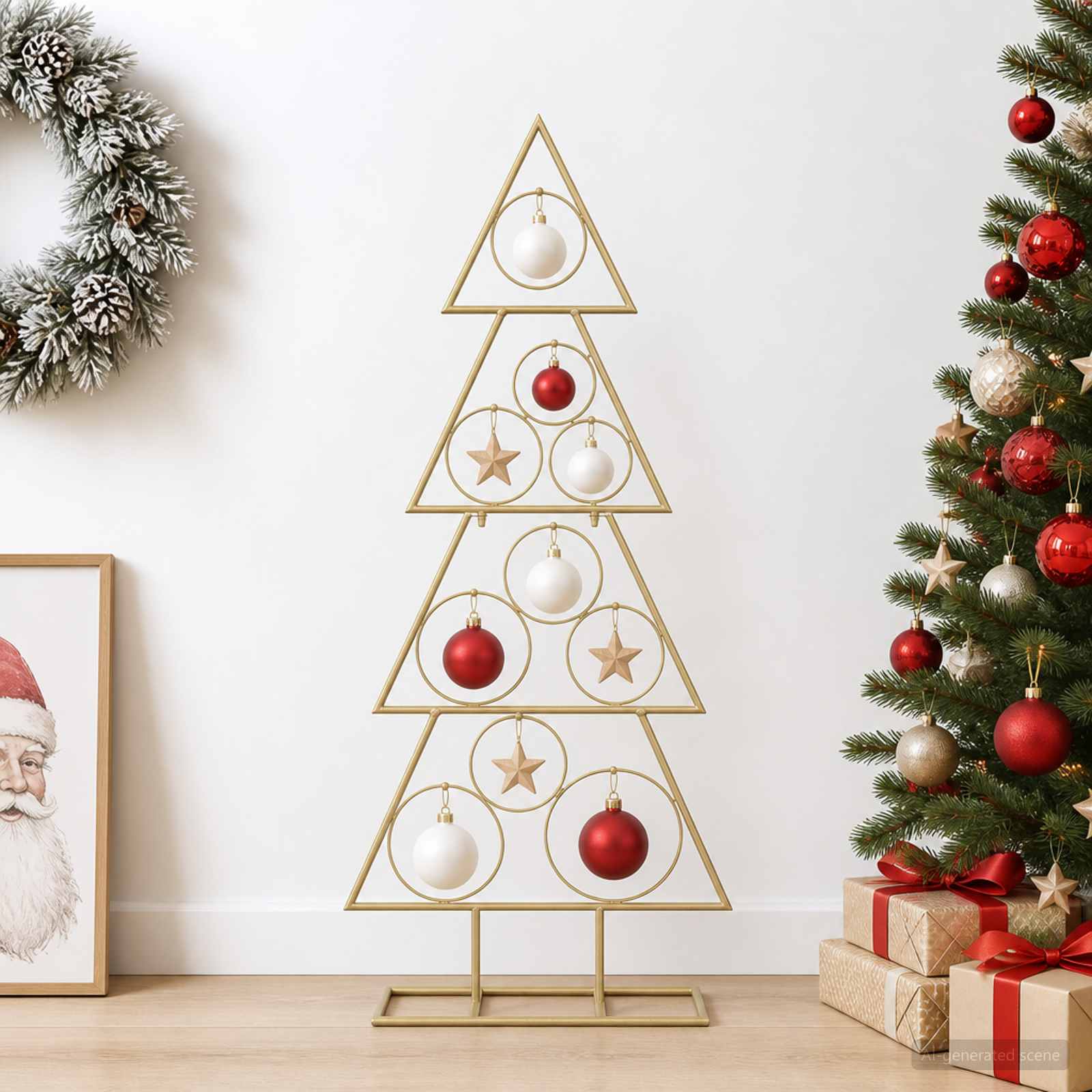 Albero di Natale in metallo con supporto KUOPIO 90 cm Acciaio