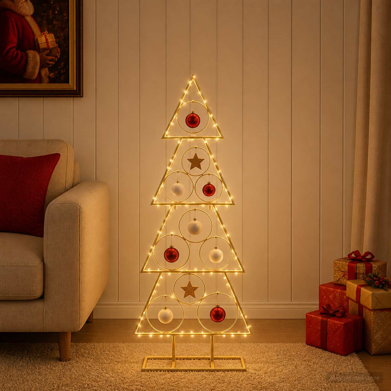 Albero di Natale in metallo con supporto KUOPIO 90 cm Acciaio
