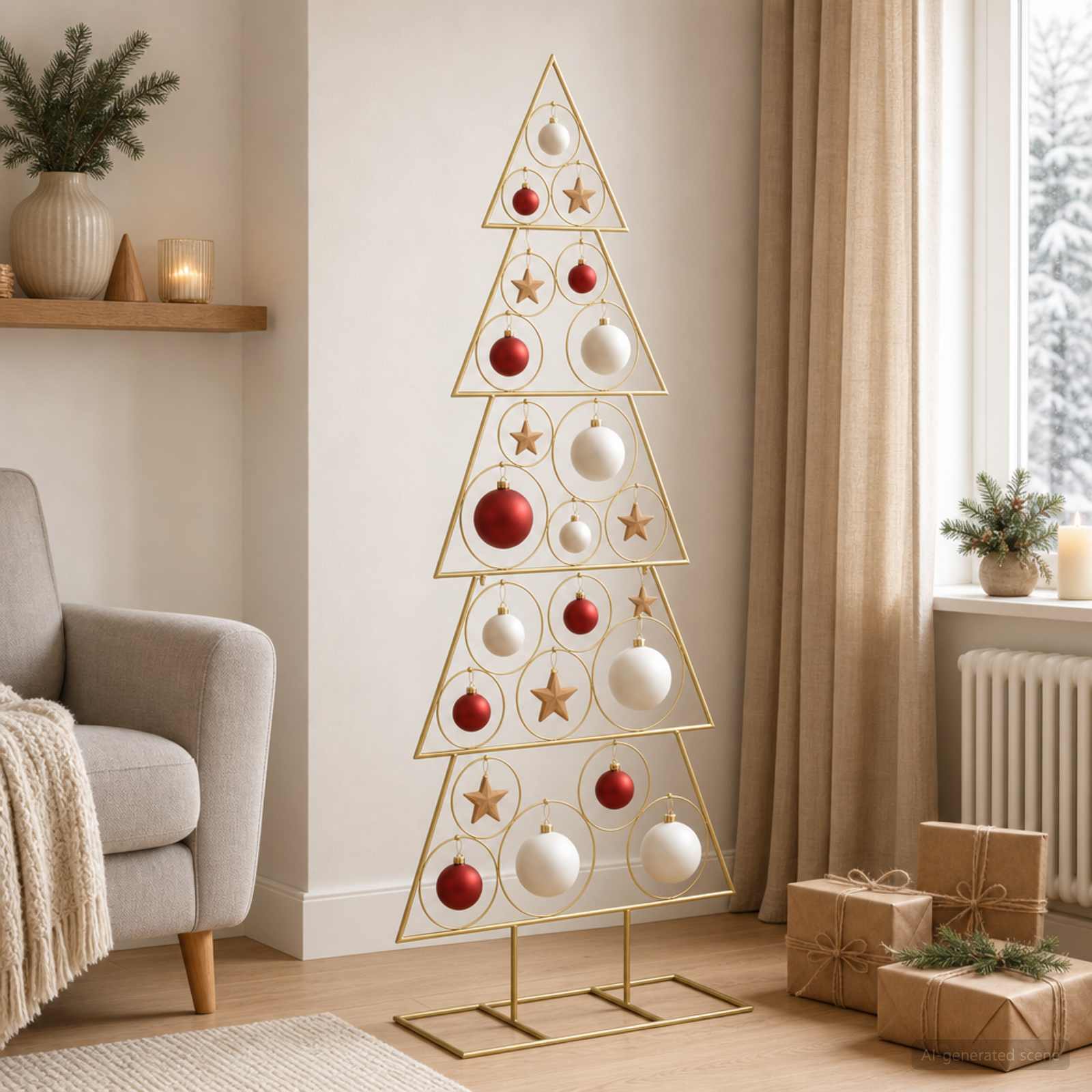 Albero di Natale in metallo con supporto KUOPIO 150 cm Acciaio