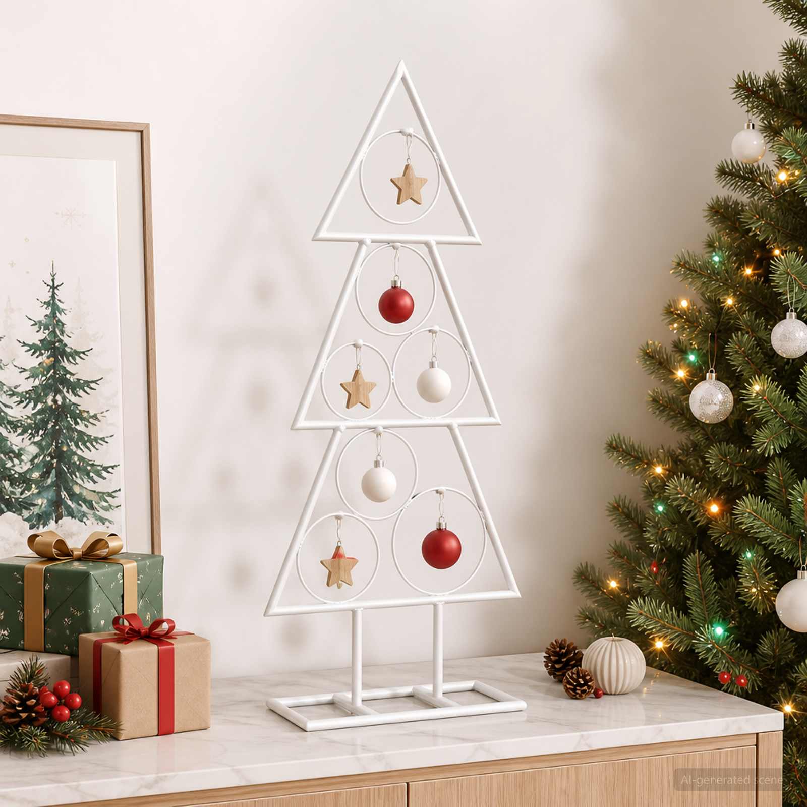 Albero di Natale in metallo con supporto KUOPIO 60 cm Acciaio