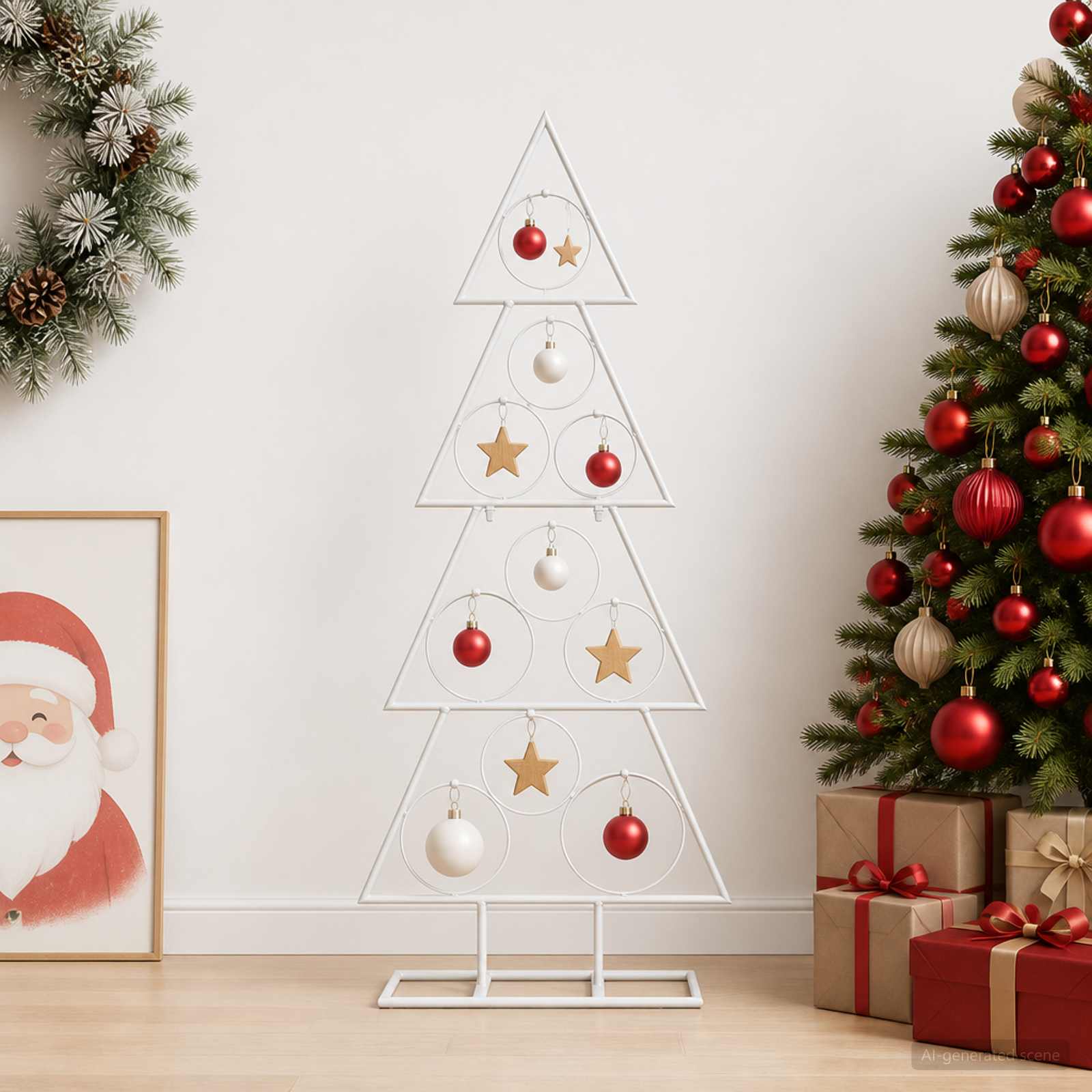 Albero di Natale in metallo con supporto KUOPIO 90 cm Acciaio