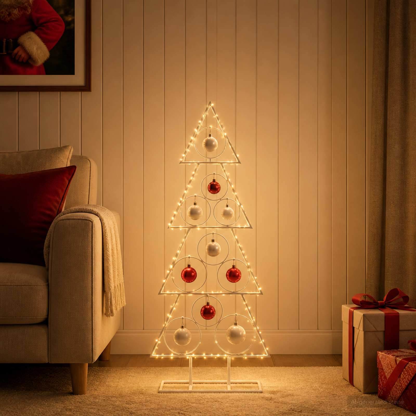 Albero di Natale in metallo con supporto KUOPIO 90 cm Acciaio