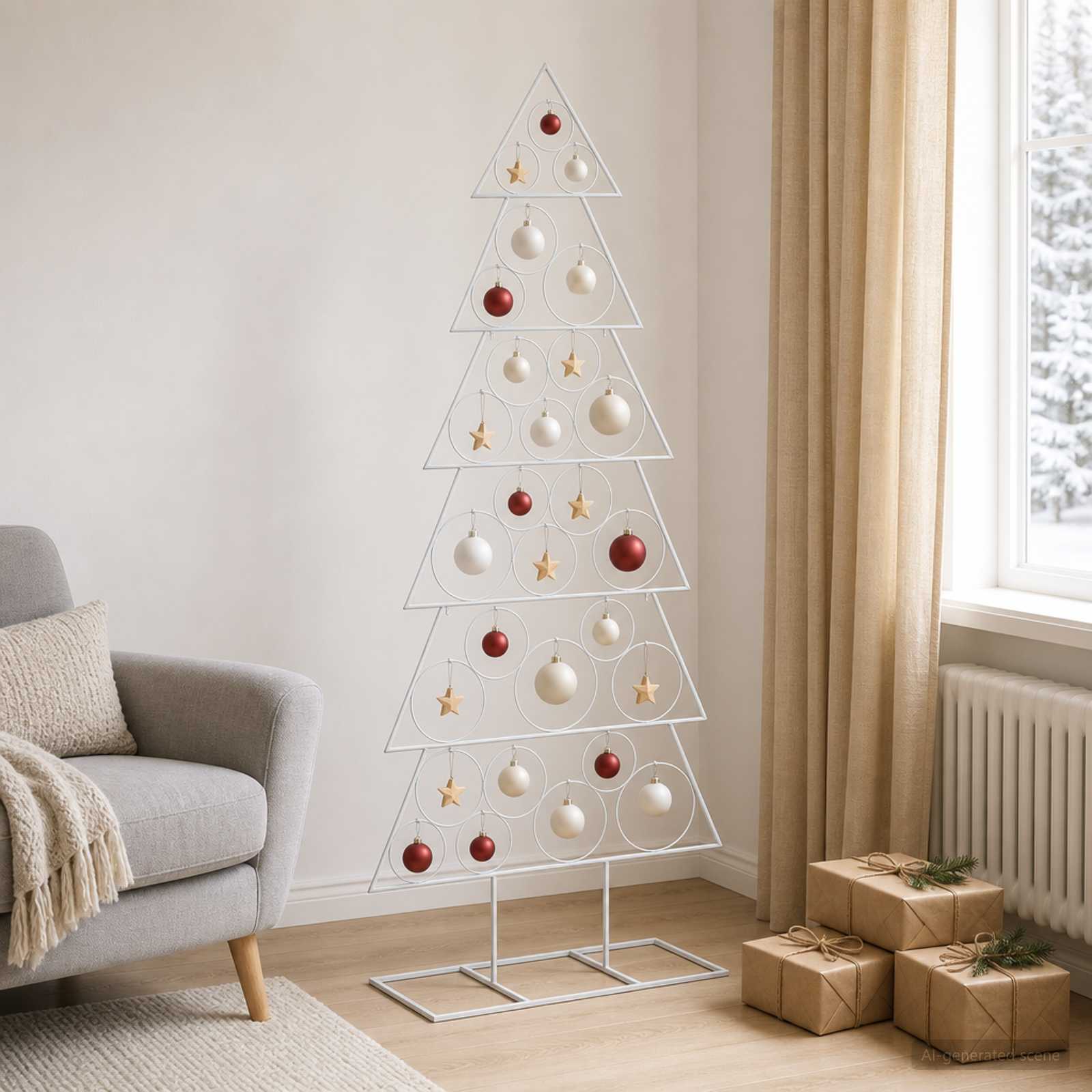Albero di Natale in metallo con supporto KUOPIO 180 cm Acciaio