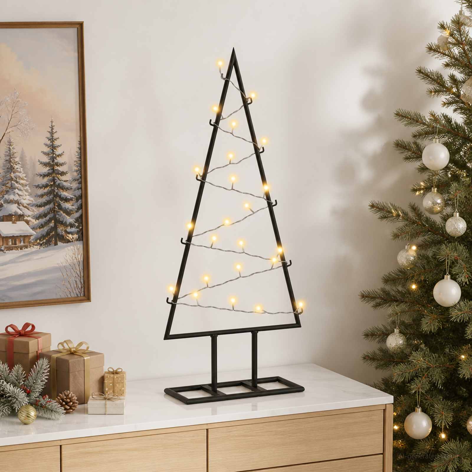 Albero di Natale in metallo con LED KUOPIO 60 cm Bianco caldo