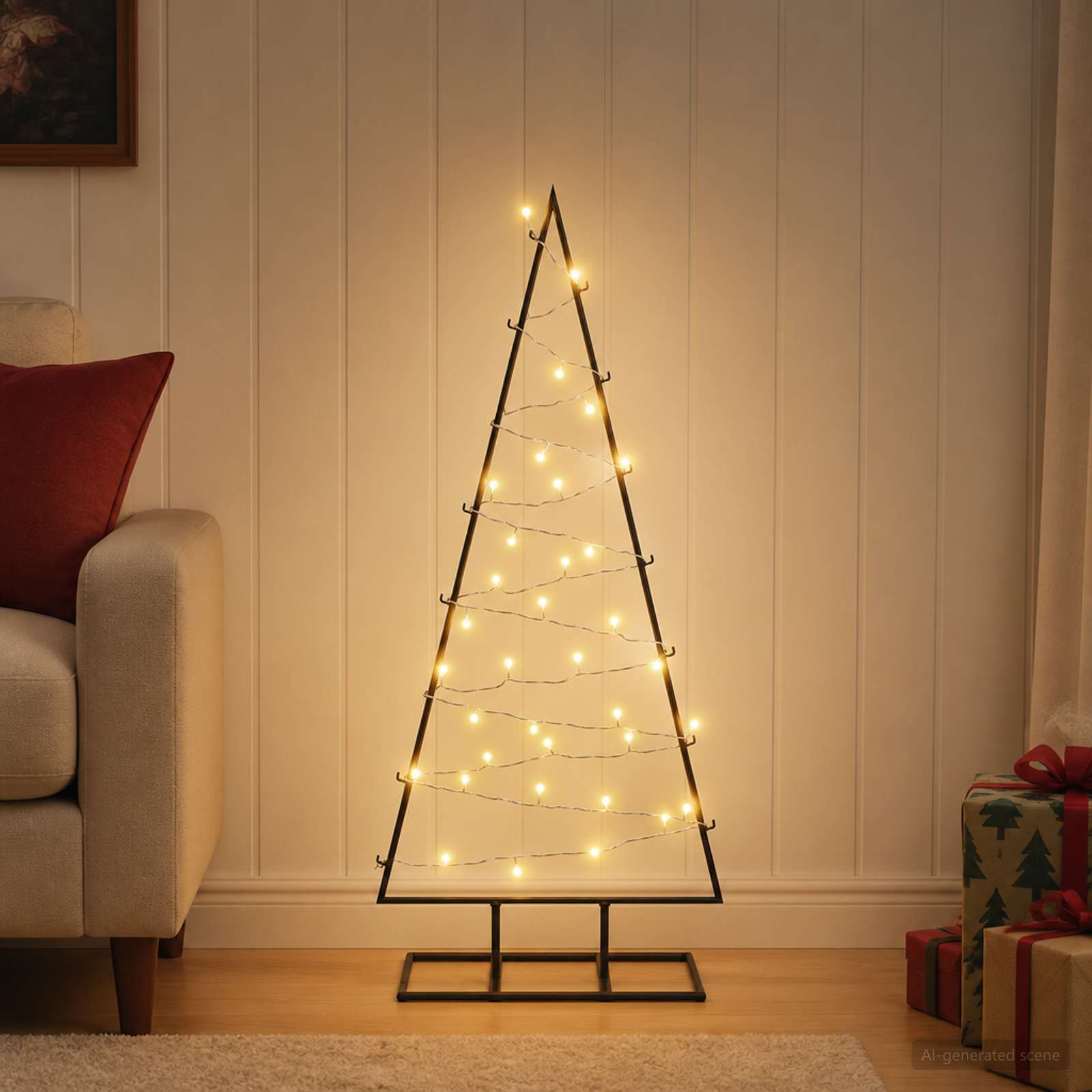 Albero di Natale in metallo con LED KUOPIO 90 cm Bianco caldo