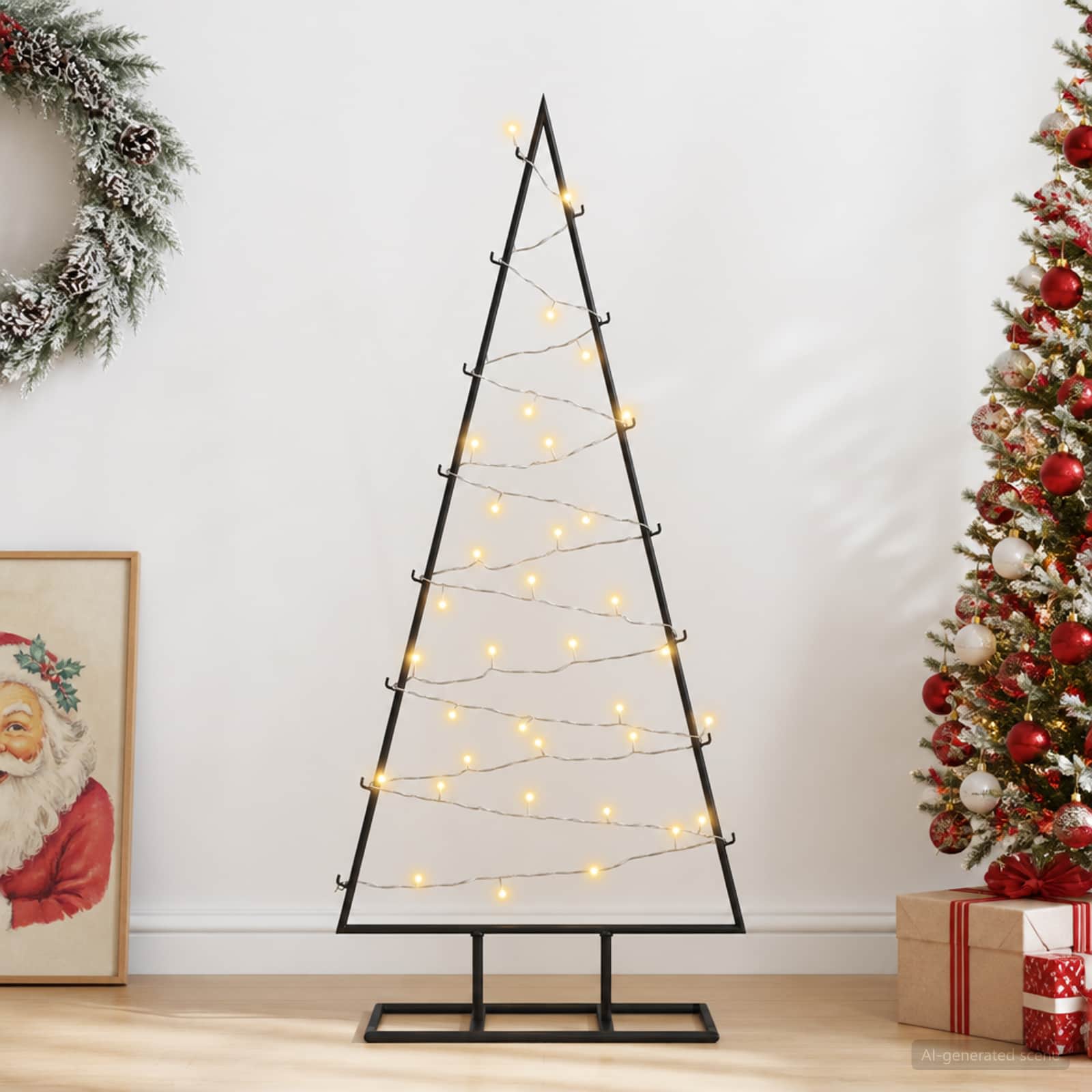 Albero di Natale in metallo con LED KUOPIO 90 cm Bianco caldo