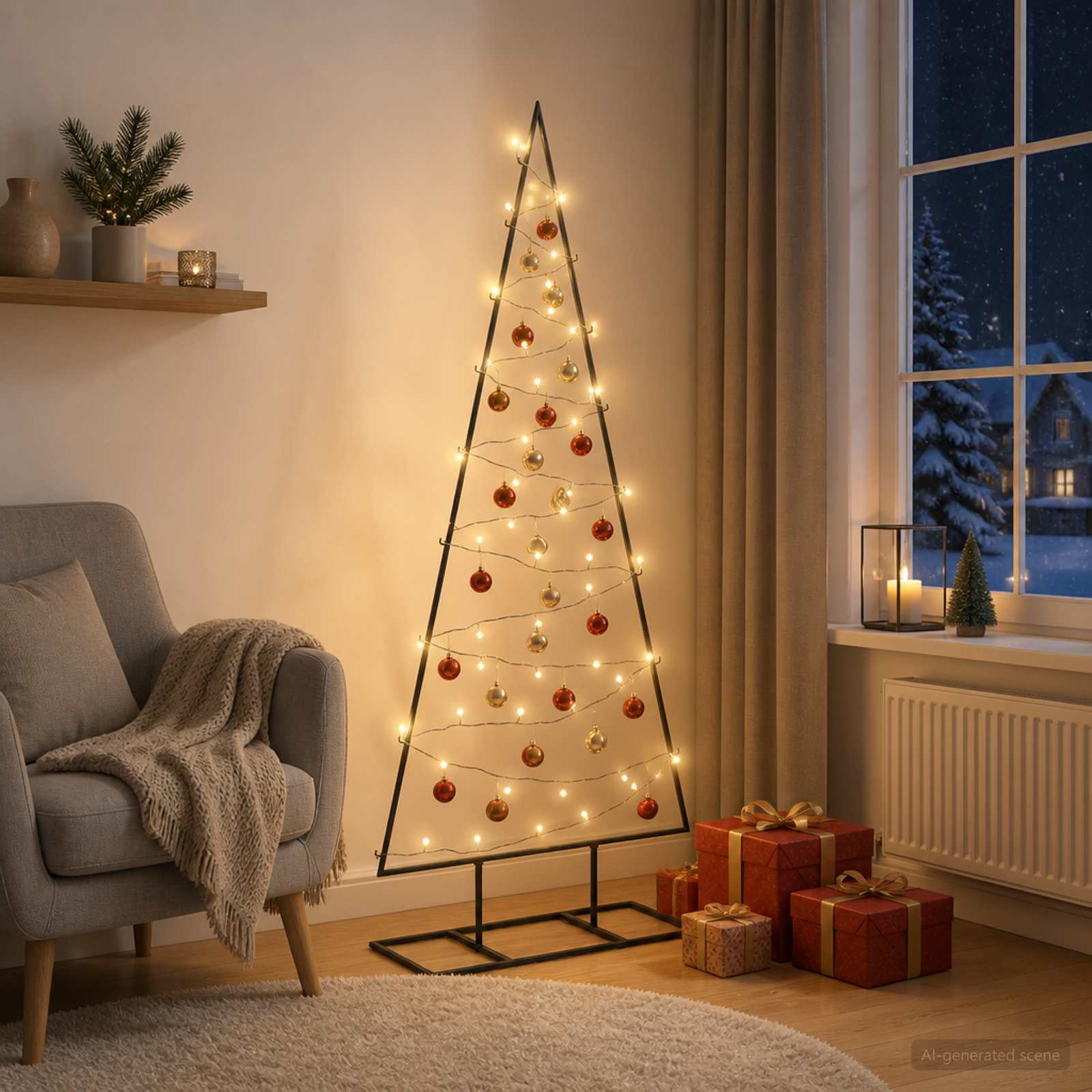 Albero di Natale in metallo con LED KUOPIO 125 cm Bianco caldo