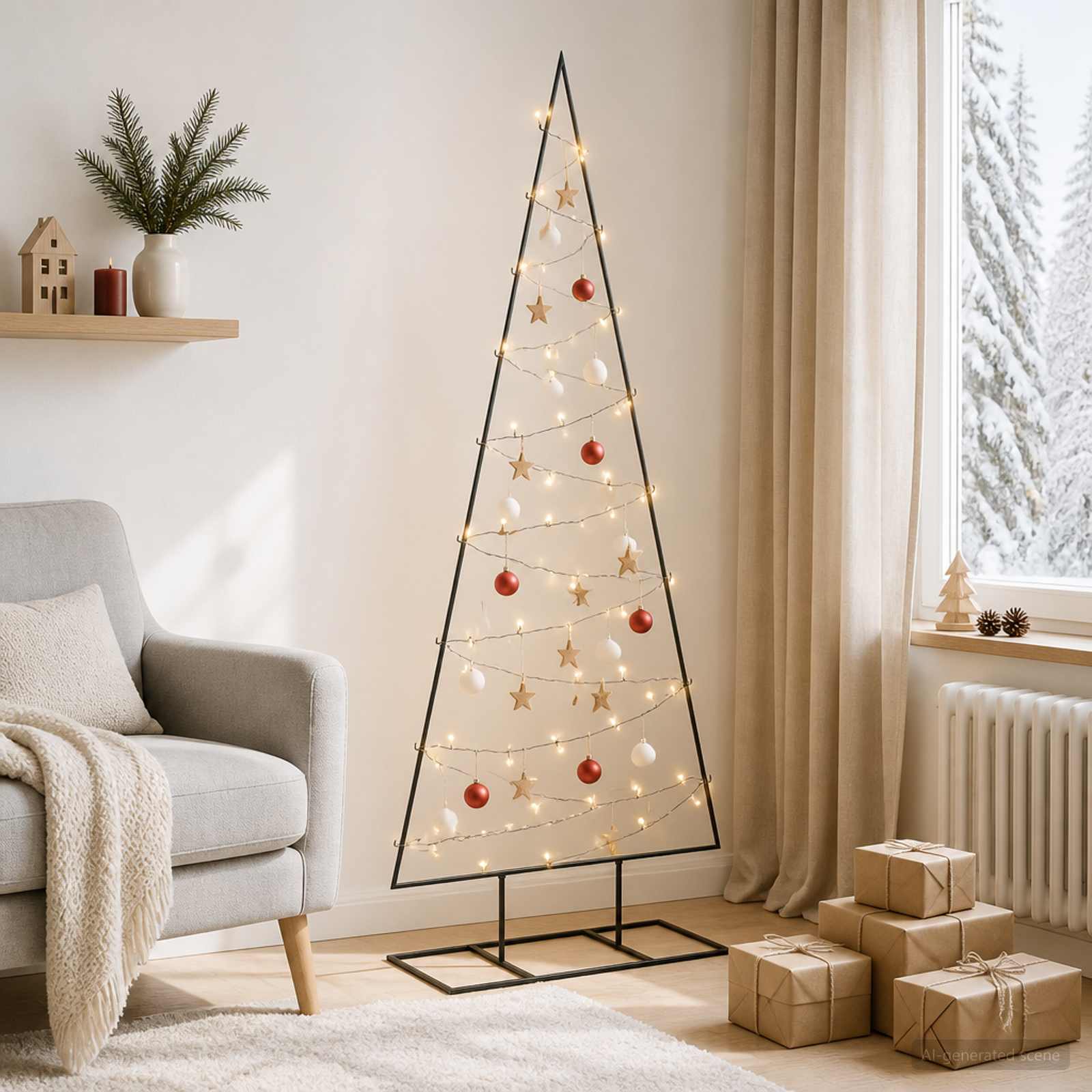Albero di Natale in metallo con LED KUOPIO 150 cm Bianco caldo