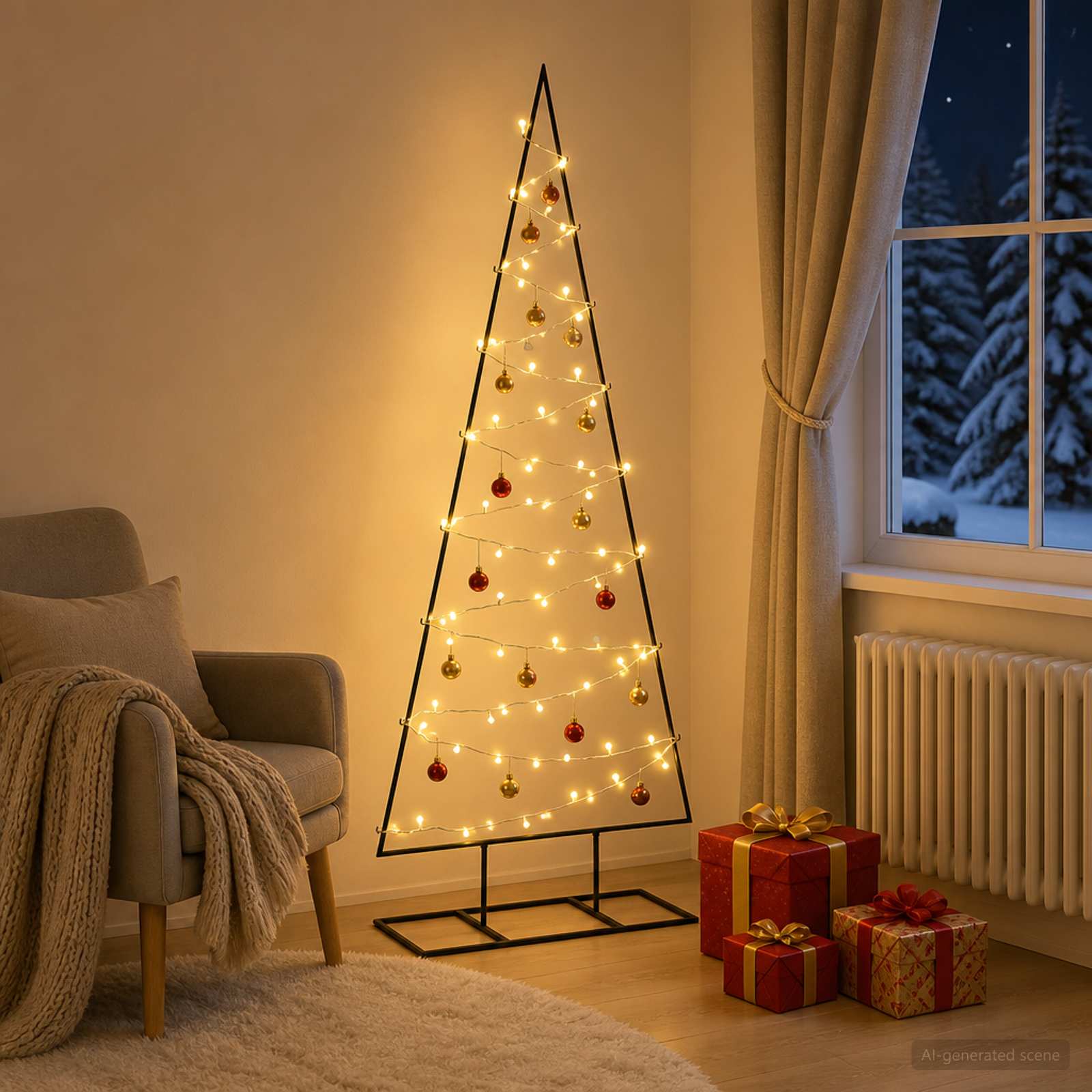 Albero di Natale in metallo con LED KUOPIO 150 cm Bianco caldo