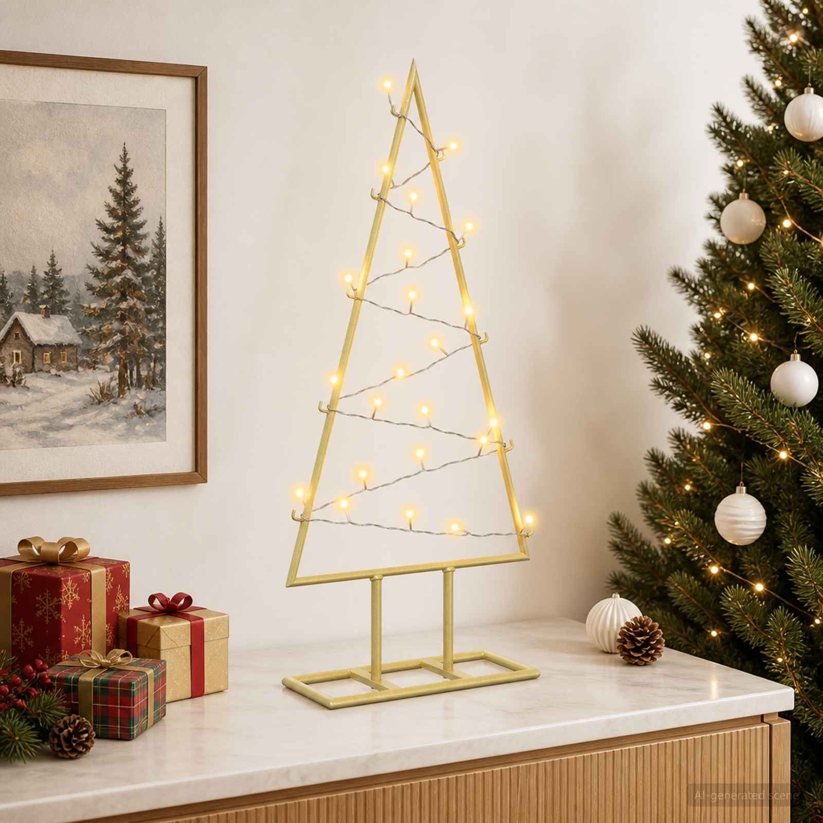 Albero di Natale in metallo con LED KUOPIO 60 cm Bianco caldo