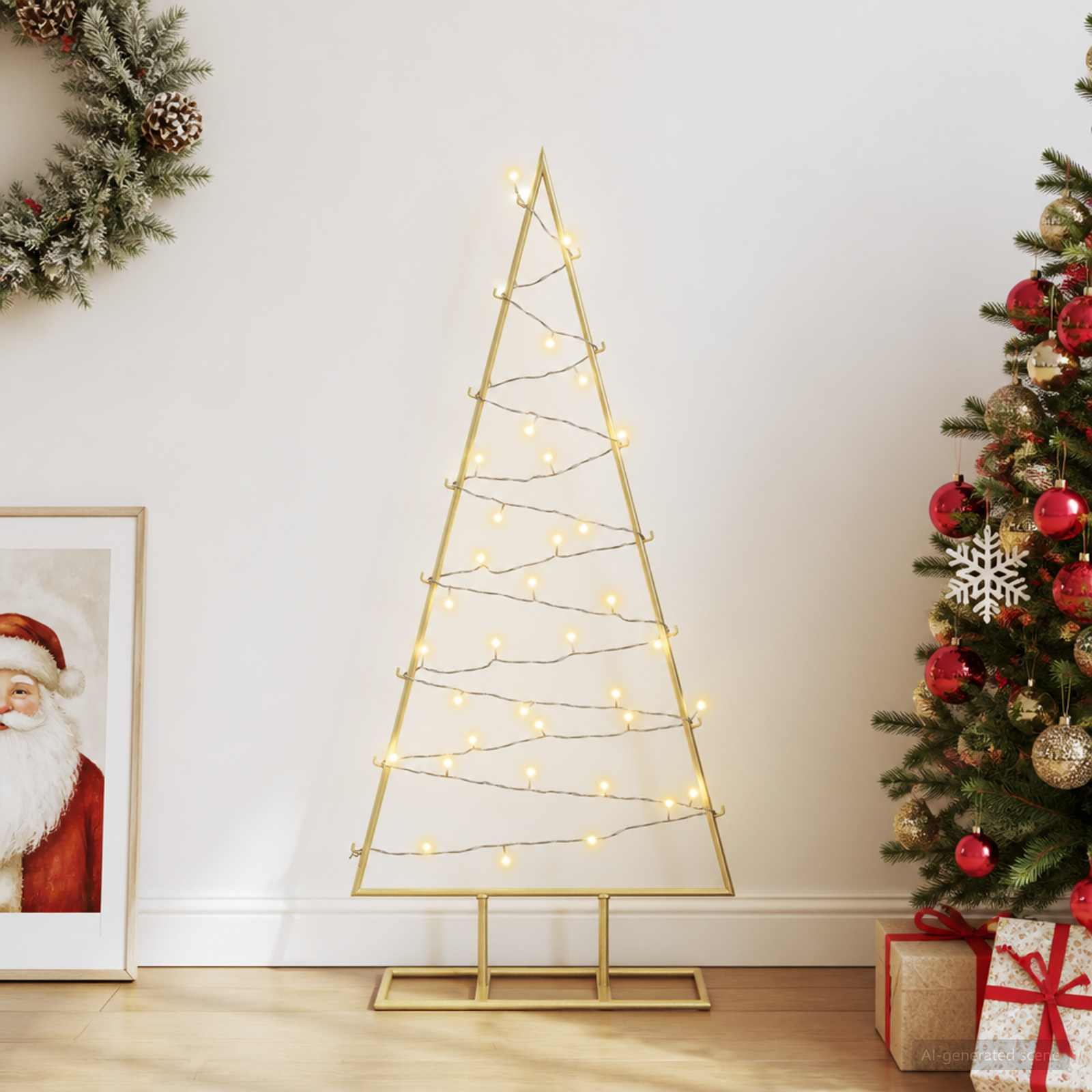 Albero di Natale in metallo con LED KUOPIO 90 cm Bianco caldo