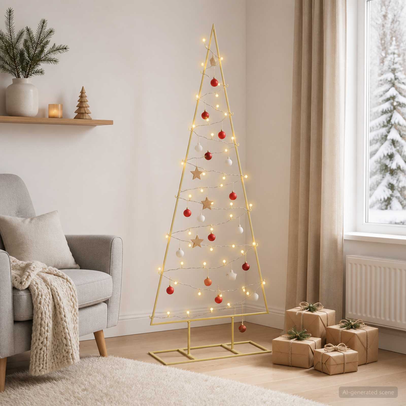 Albero di Natale in metallo con LED KUOPIO 125 cm Bianco caldo