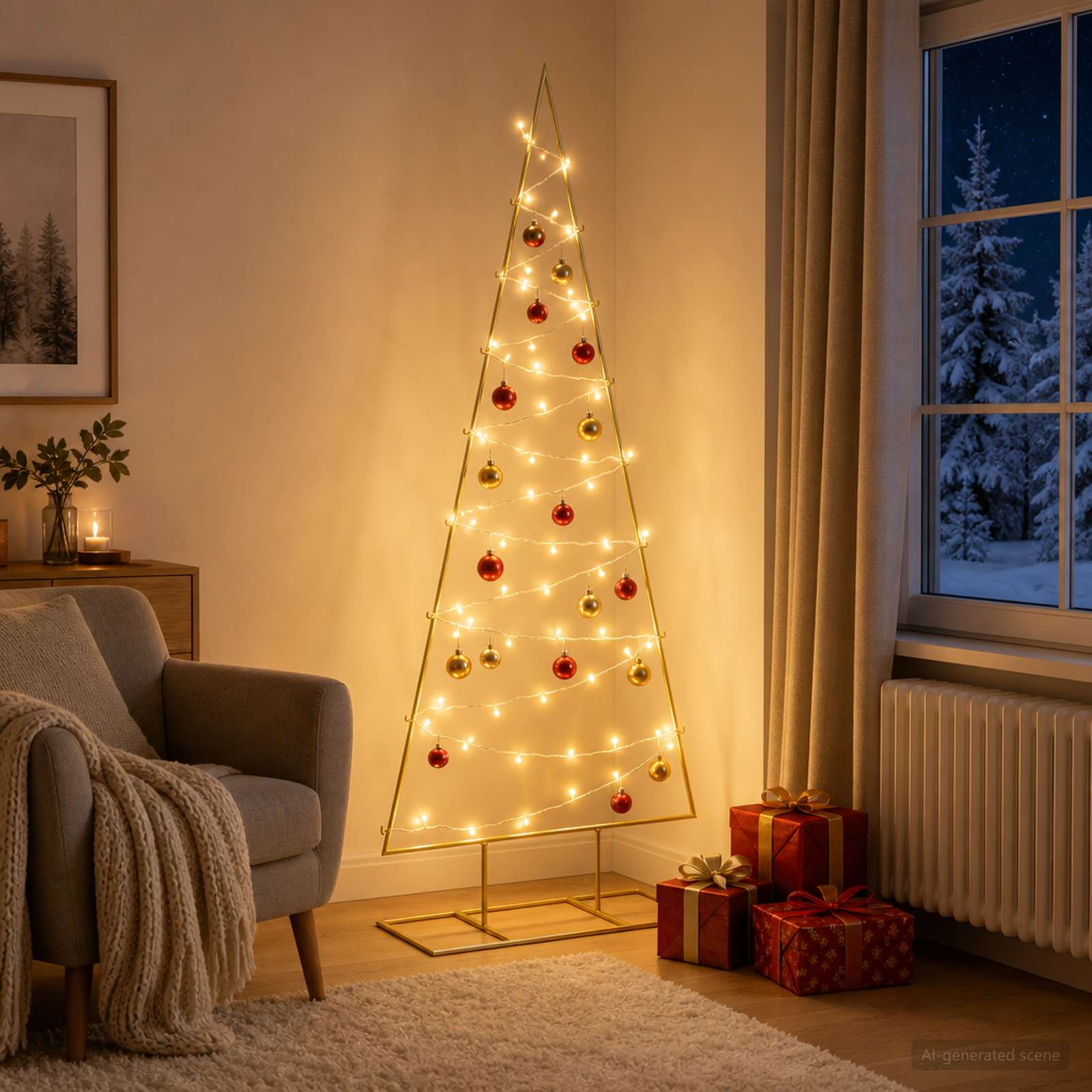 Albero di Natale in metallo con LED KUOPIO 150 cm Bianco caldo