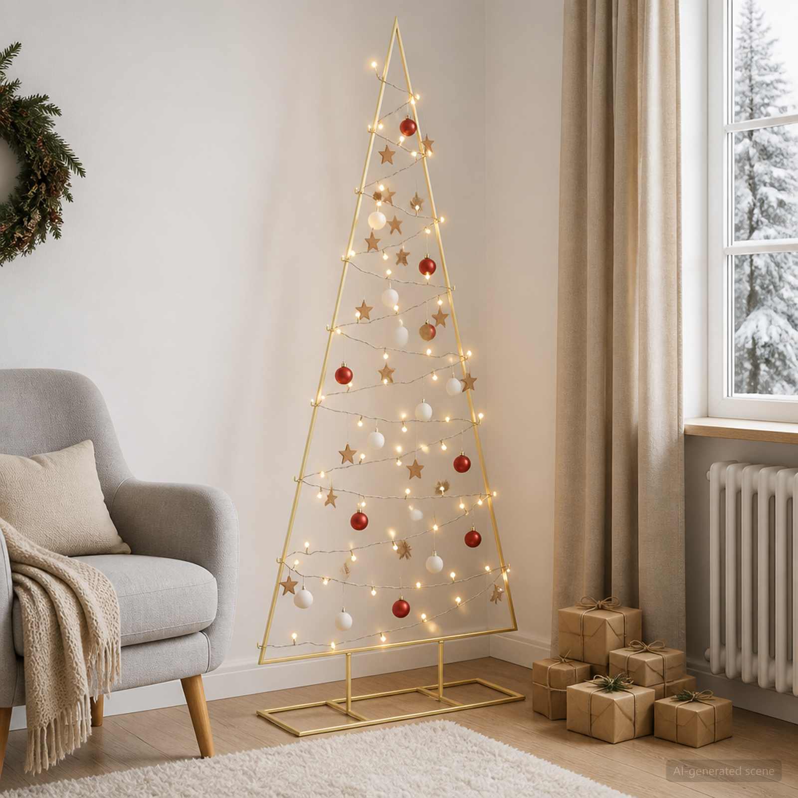 Albero di Natale in metallo con LED KUOPIO 150 cm Bianco caldo
