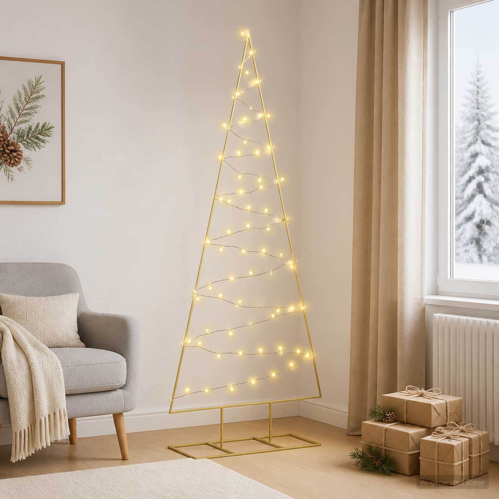 Albero di Natale in metallo con LED KUOPIO 180 cm Bianco caldo