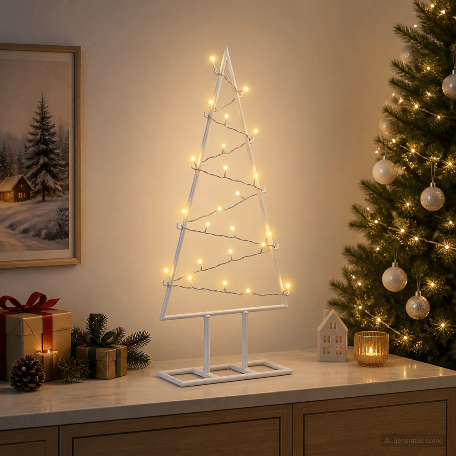 Albero di Natale in metallo con LED KUOPIO 60 cm Bianco caldo