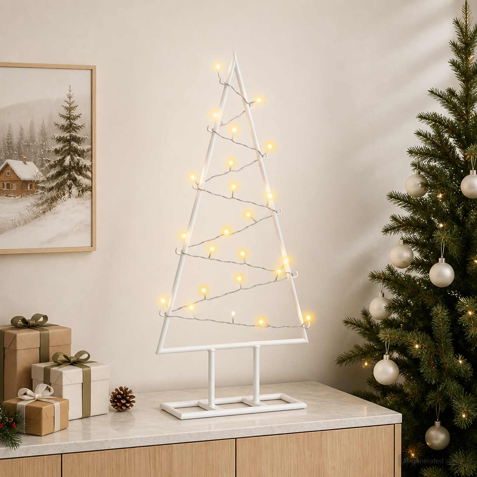 Albero di Natale in metallo con LED KUOPIO 60 cm Bianco caldo