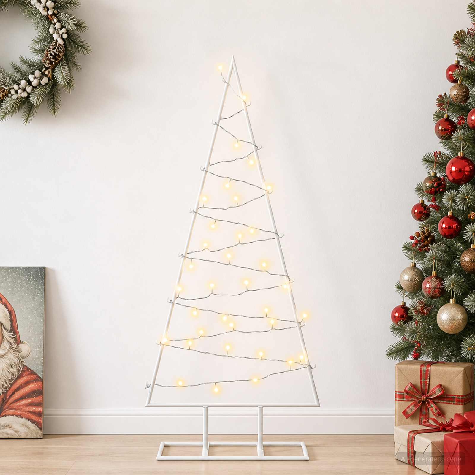 Albero di Natale in metallo con LED KUOPIO 90 cm Bianco caldo