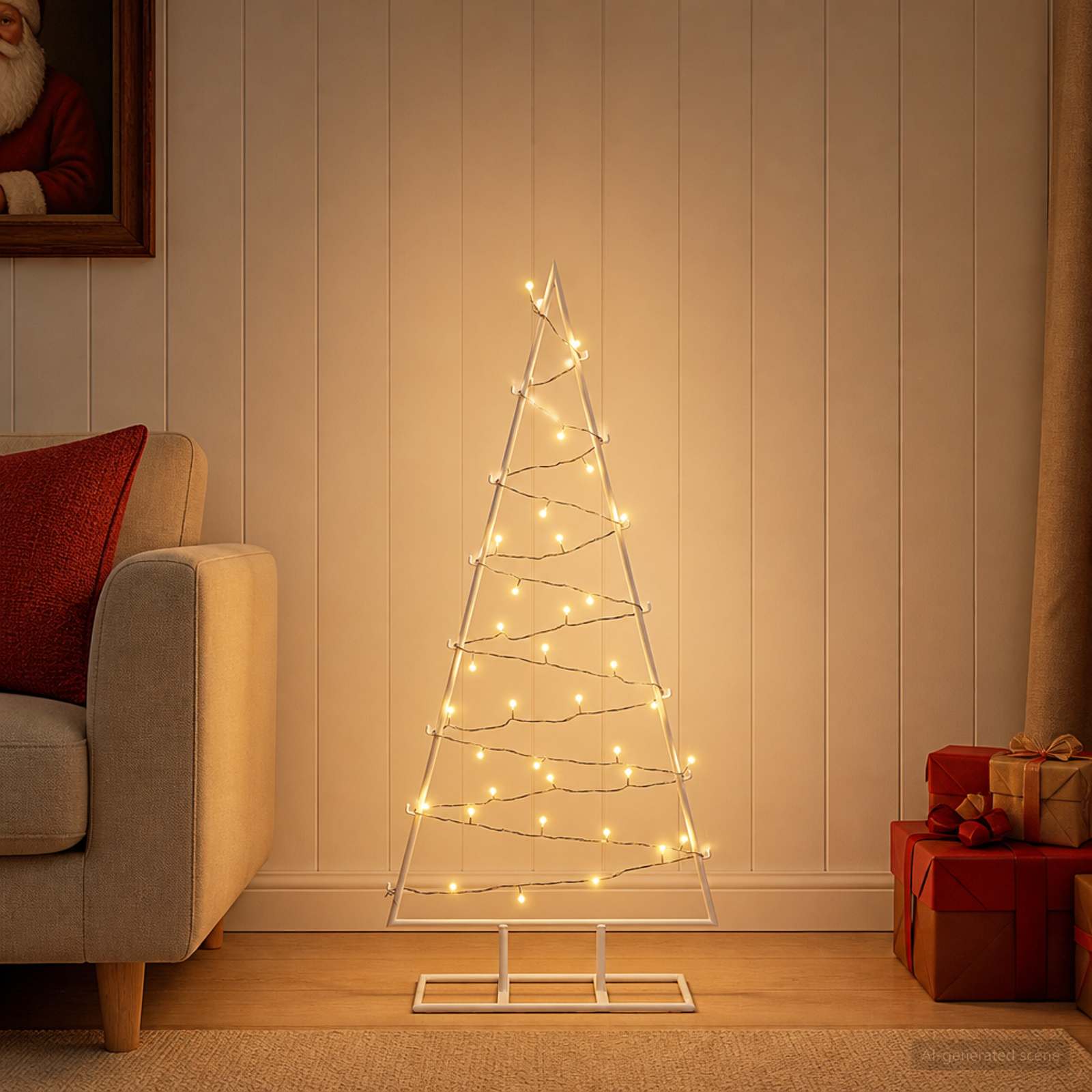 Albero di Natale in metallo con LED KUOPIO 90 cm Bianco caldo
