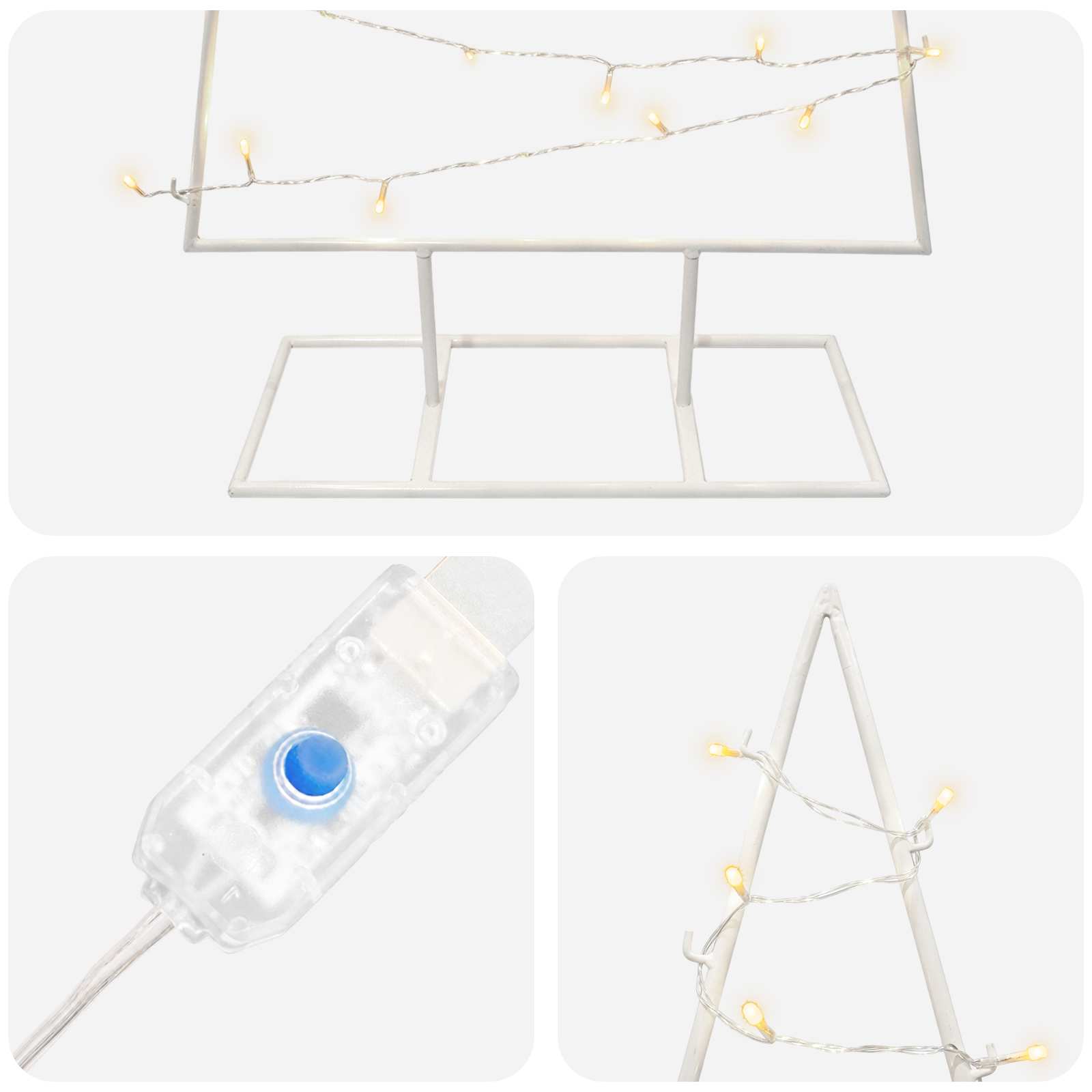 Albero di Natale in metallo con LED KUOPIO 90 cm Bianco caldo
