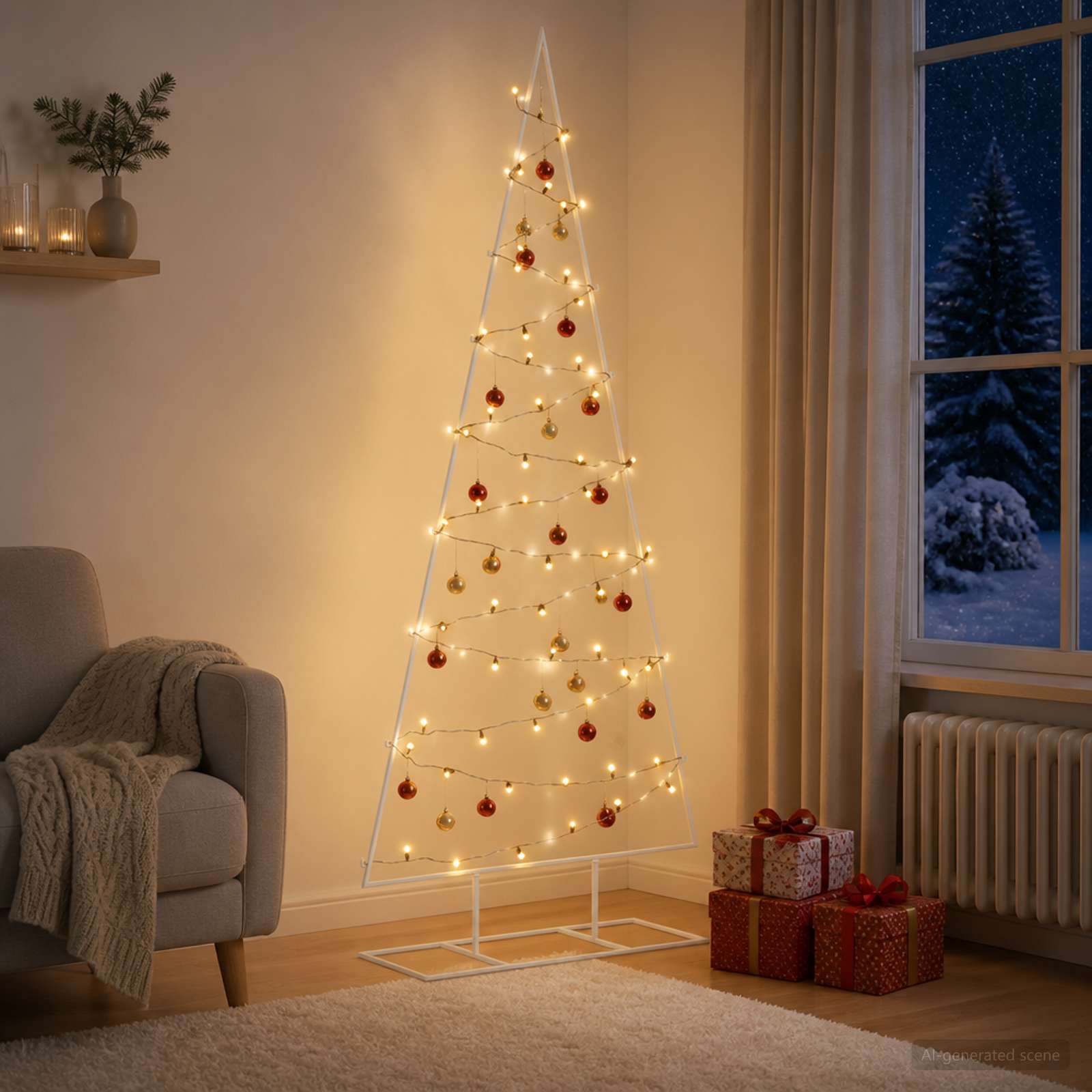 Albero di Natale in metallo con LED KUOPIO 150 cm Bianco caldo