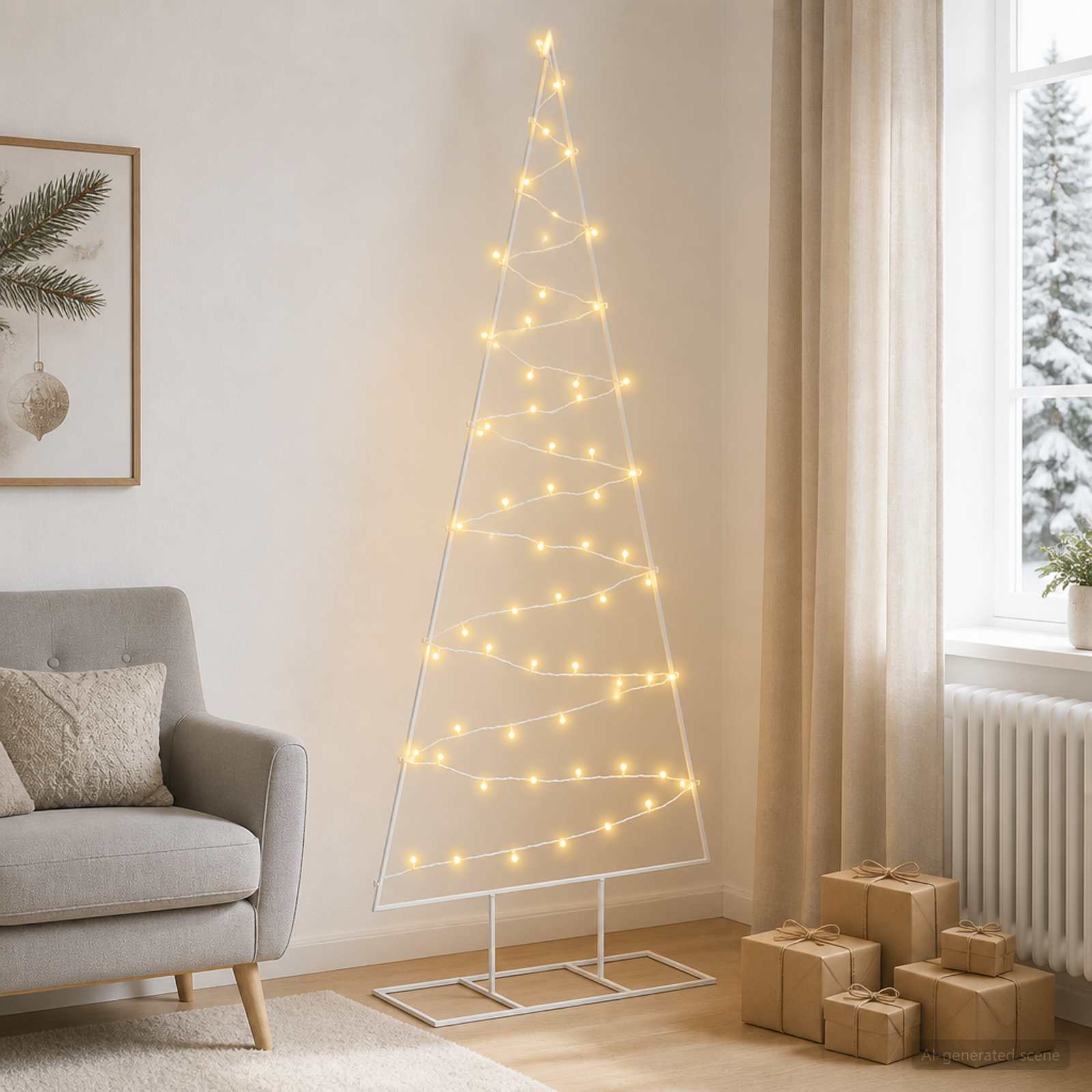 Albero di Natale in metallo con LED KUOPIO 180 cm Bianco caldo