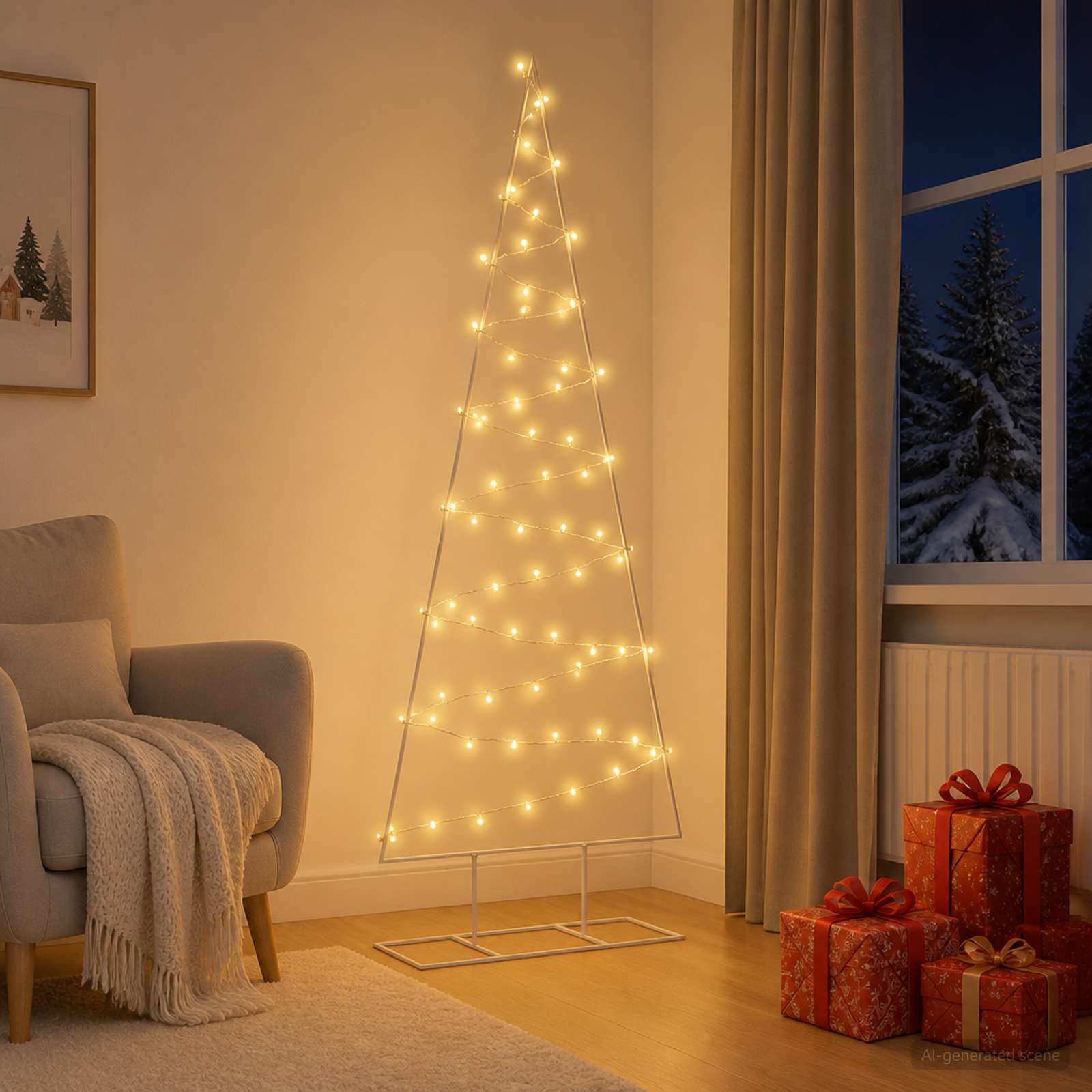 Albero di Natale in metallo con LED KUOPIO 180 cm Bianco caldo