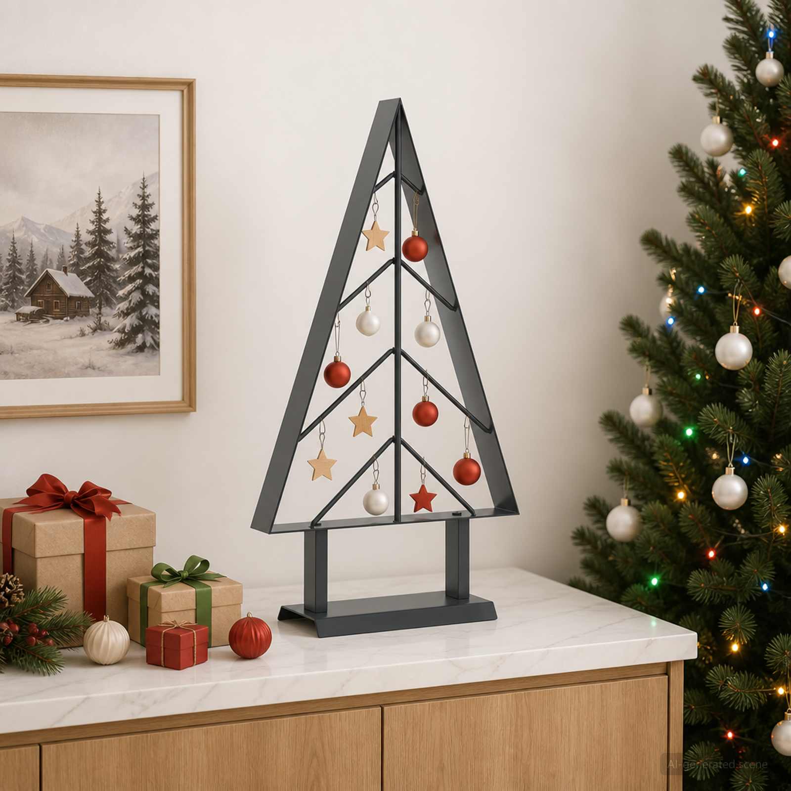 Albero di Natale in metallo con supporto KUOPIO 60 cm Acciaio