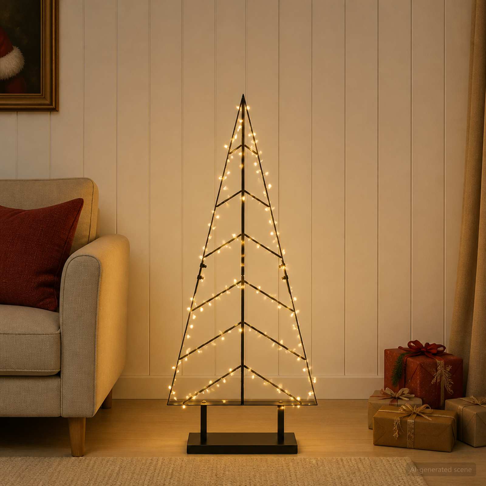 Albero di Natale in metallo con supporto KUOPIO 90 cm Acciaio