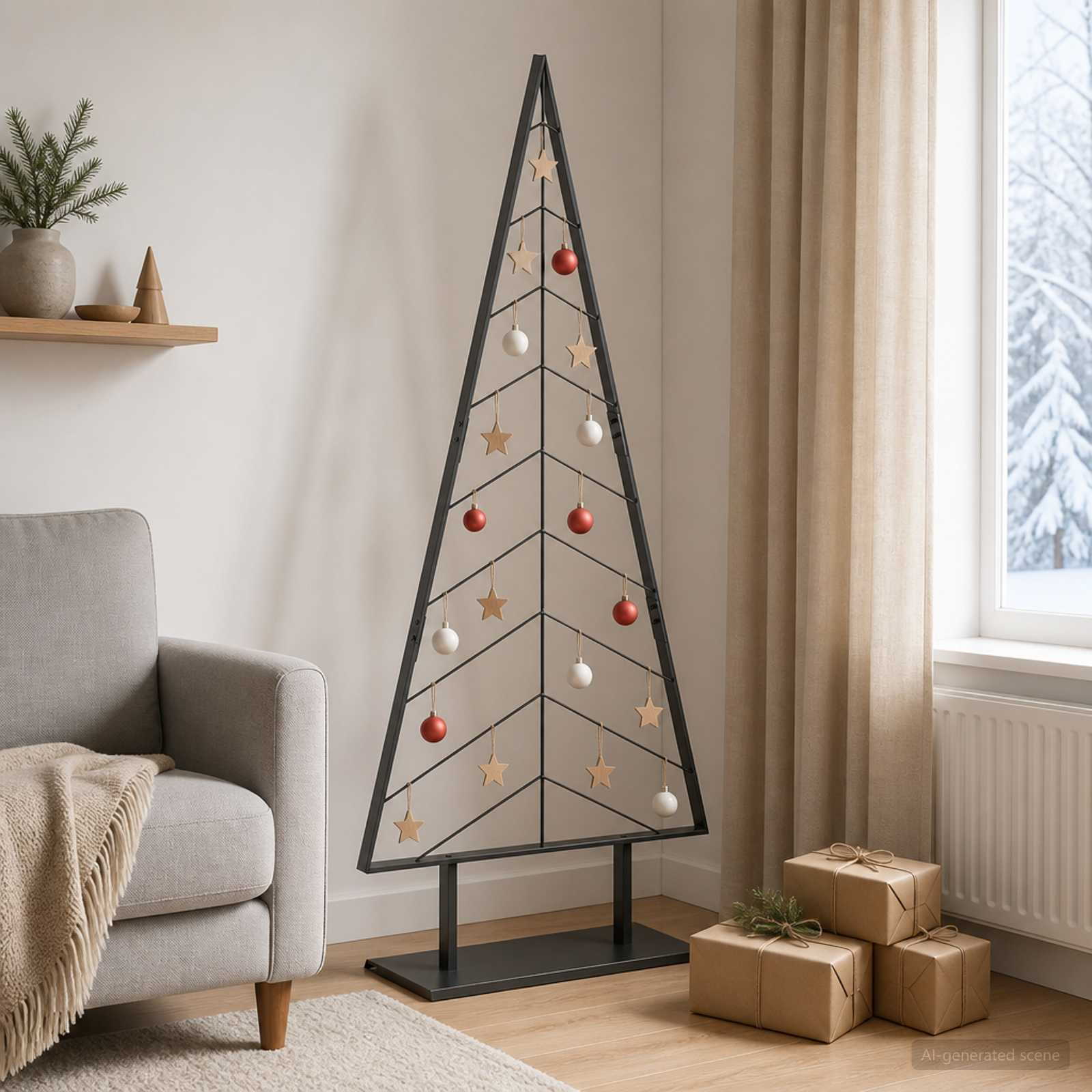 Albero di Natale in metallo con supporto KUOPIO 180 cm Acciaio