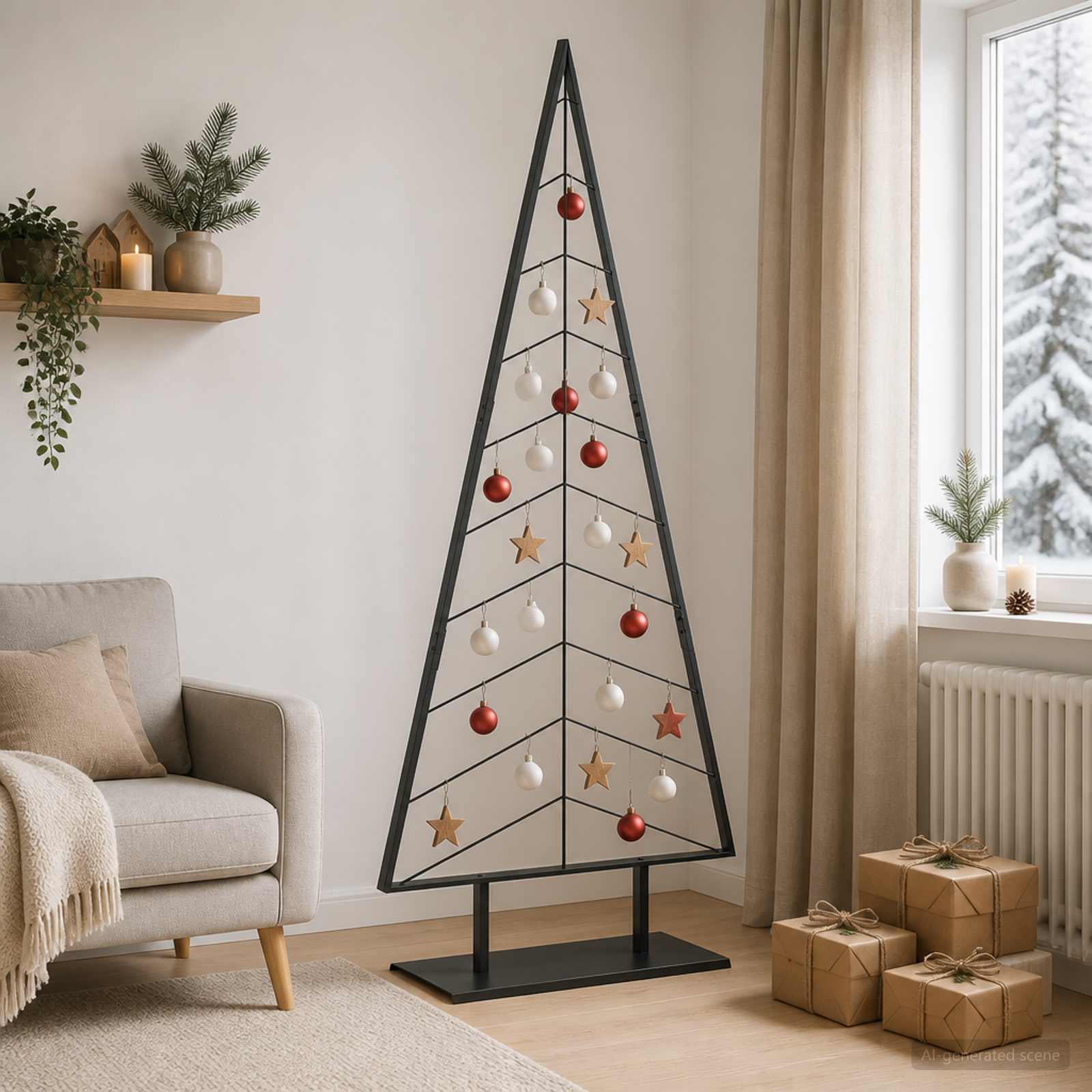 Albero di Natale in metallo con supporto KUOPIO 210 cm Acciaio