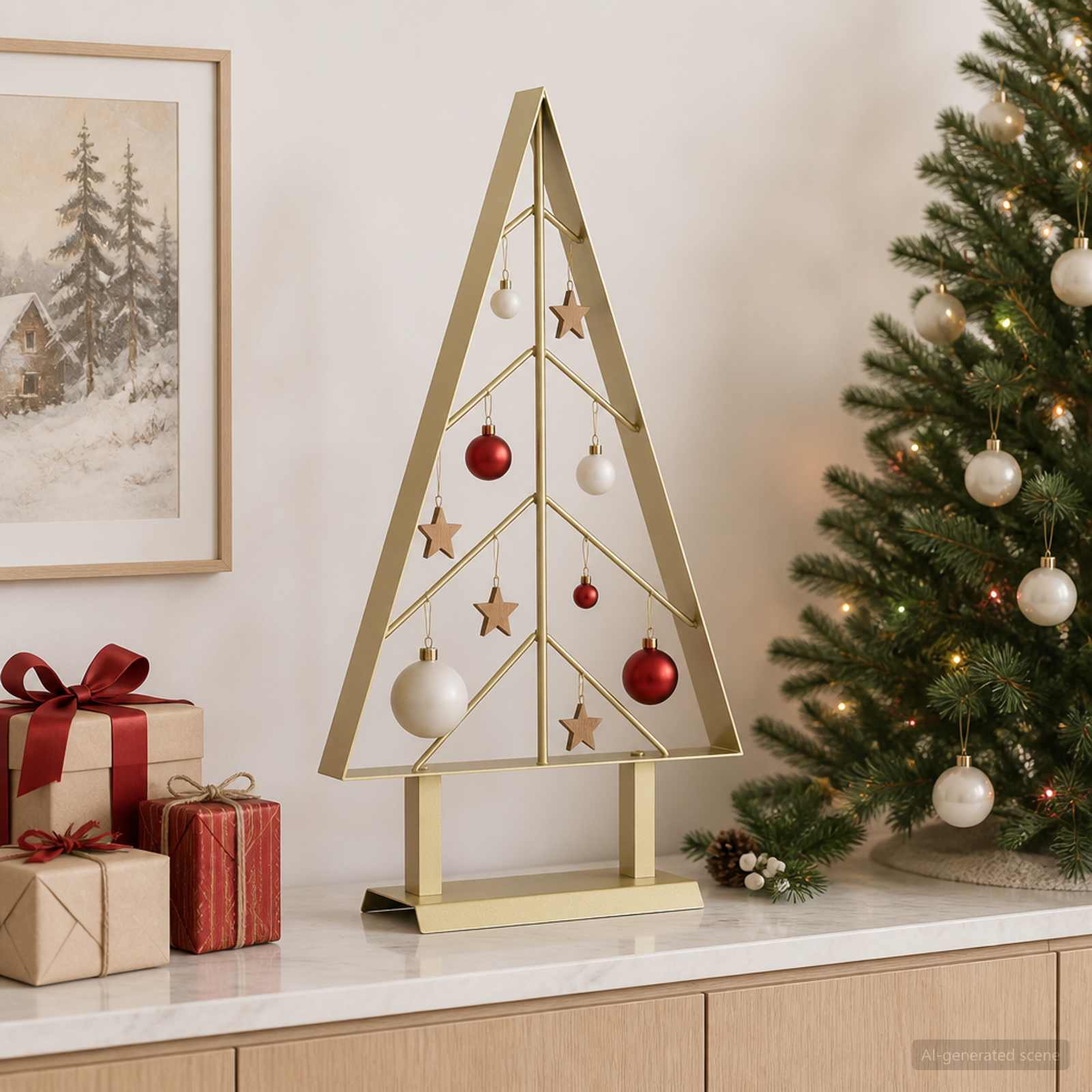 Albero di Natale in metallo con supporto KUOPIO 60 cm Acciaio