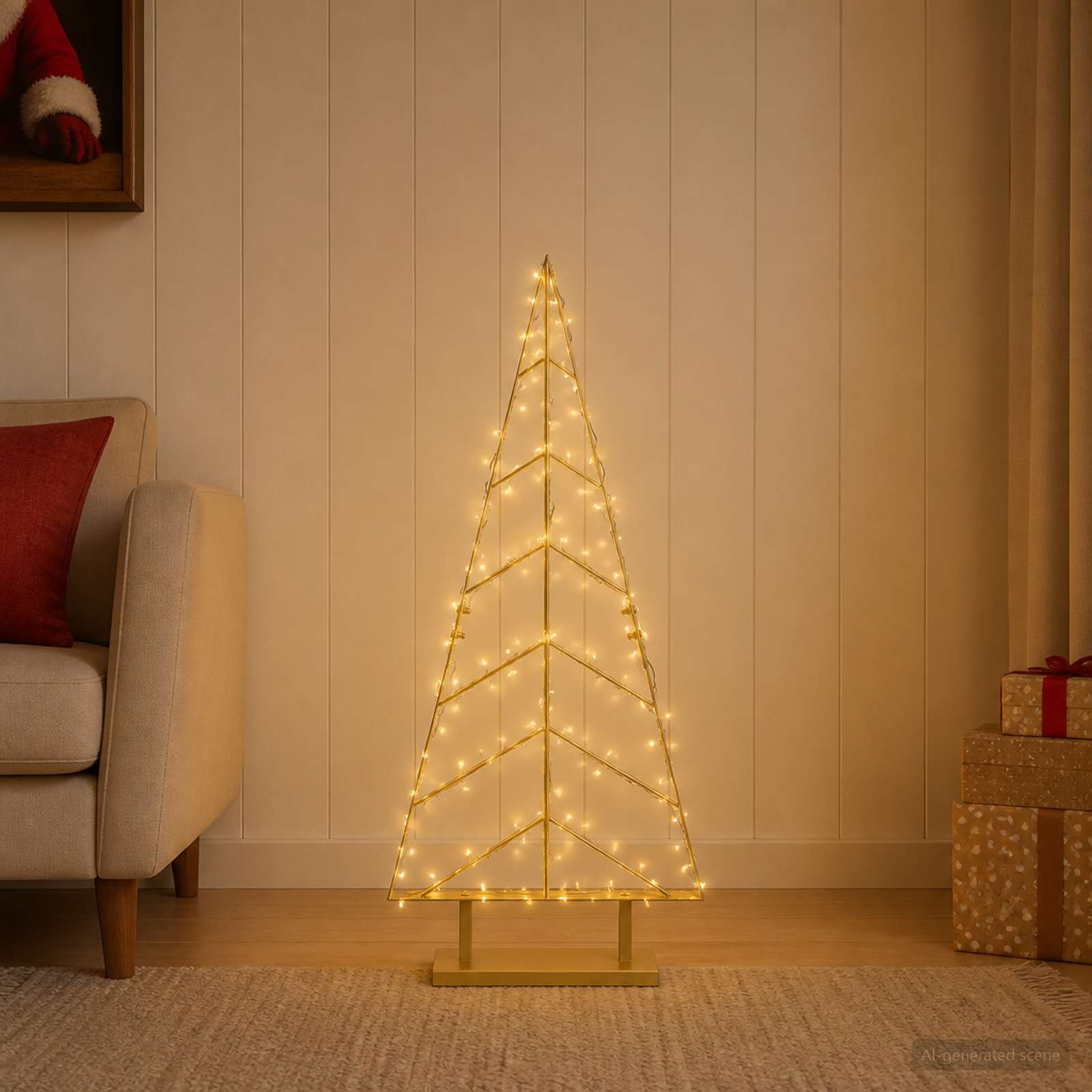 Albero di Natale in metallo con supporto KUOPIO 90 cm Acciaio