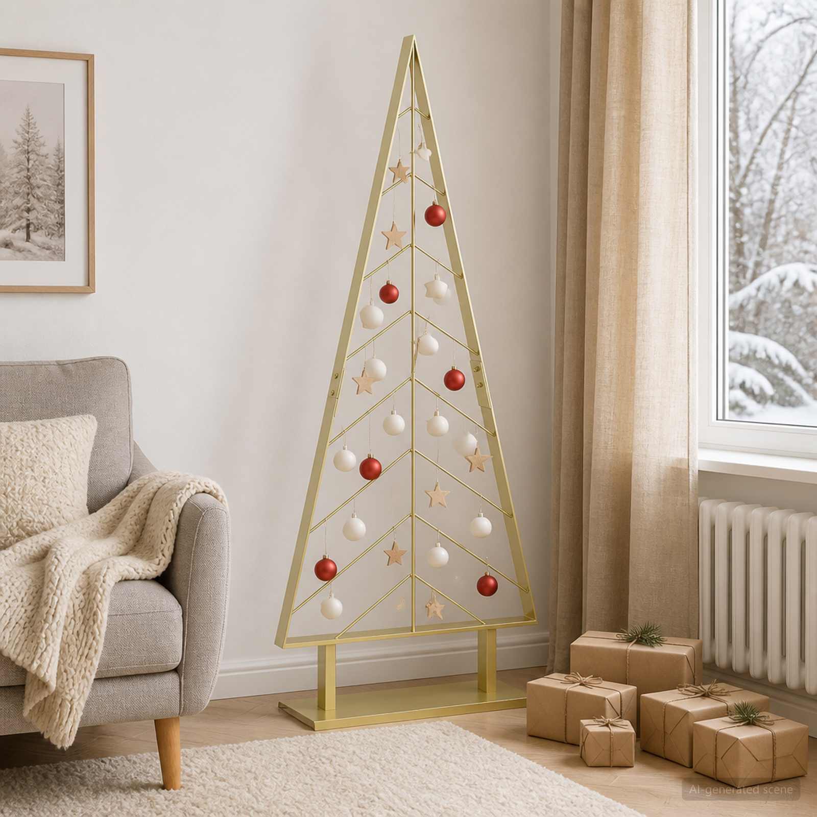 Albero di Natale in metallo con supporto KUOPIO 125 cm Acciaio