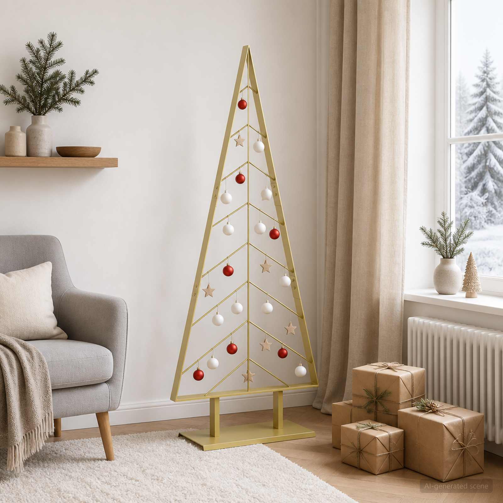 Albero di Natale in metallo con supporto KUOPIO 150 cm Acciaio