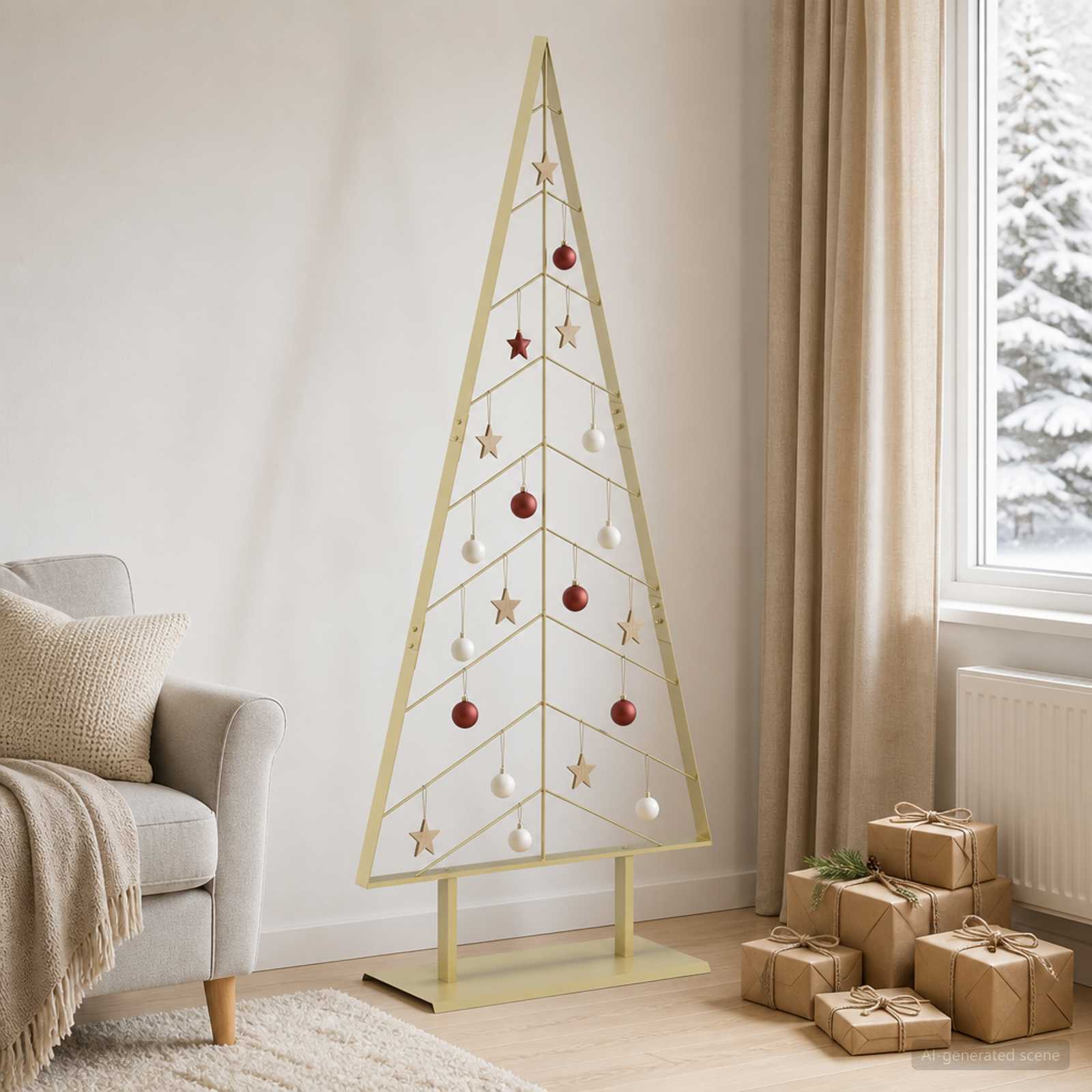 Albero di Natale in metallo con supporto KUOPIO 180 cm Acciaio