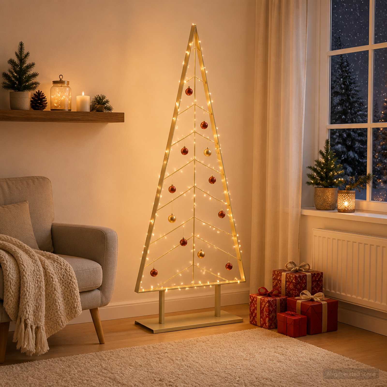 Albero di Natale in metallo con supporto KUOPIO 180 cm Acciaio