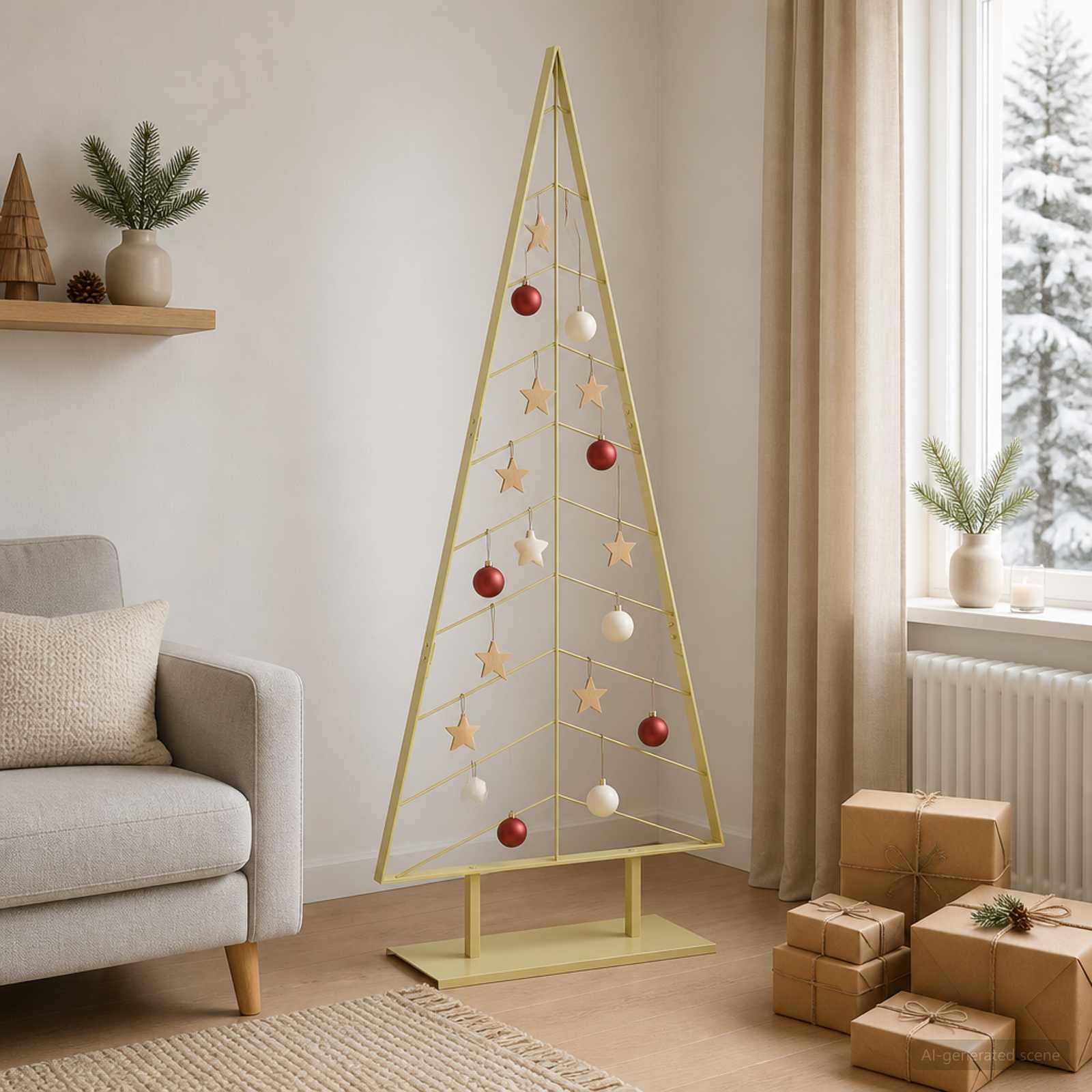 Albero di Natale in metallo con supporto KUOPIO 210 cm Acciaio