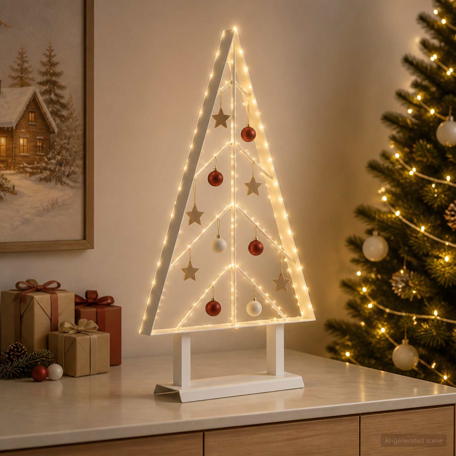 Albero di Natale in metallo con supporto KUOPIO 60 cm Acciaio