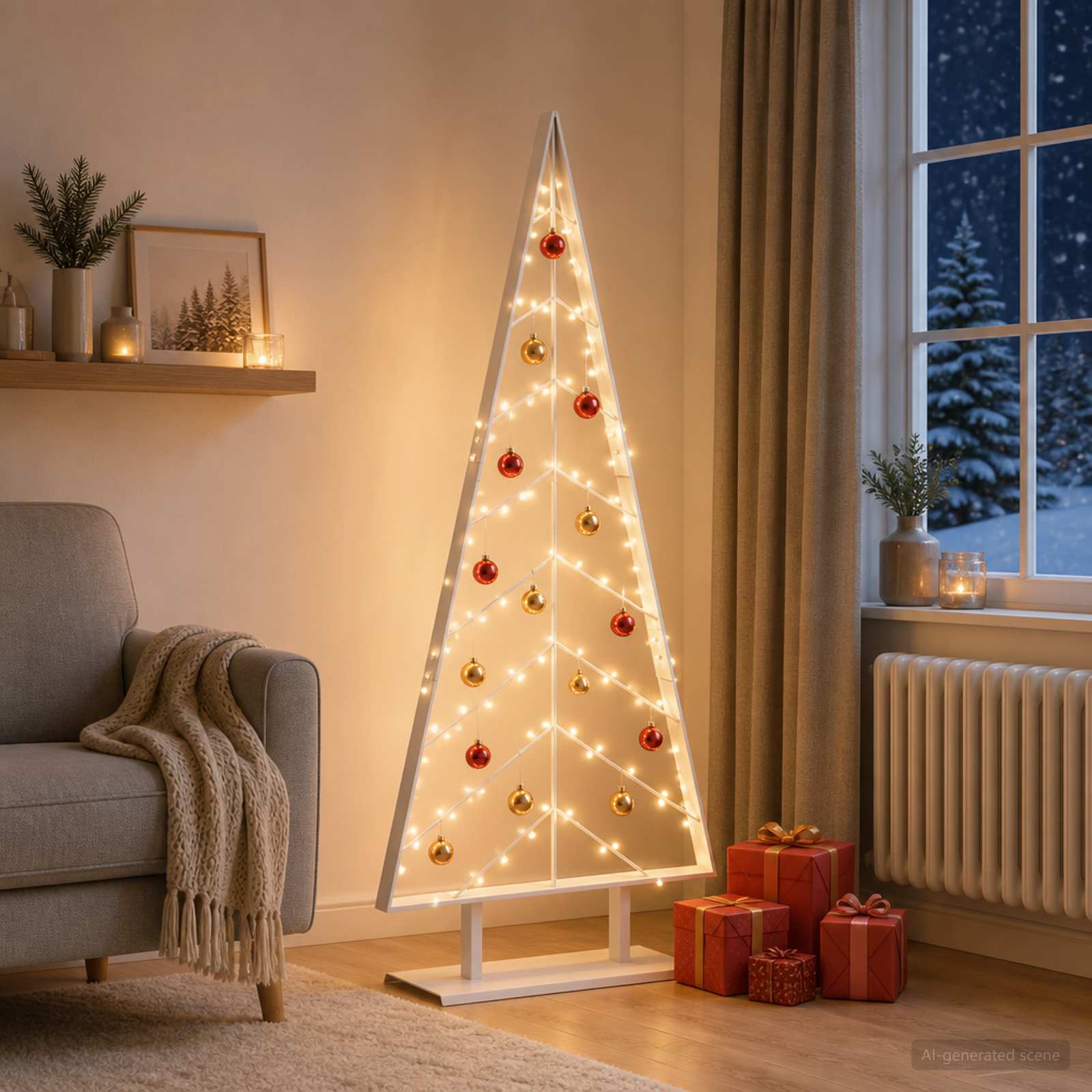 Albero di Natale in metallo con supporto KUOPIO 150 cm Acciaio