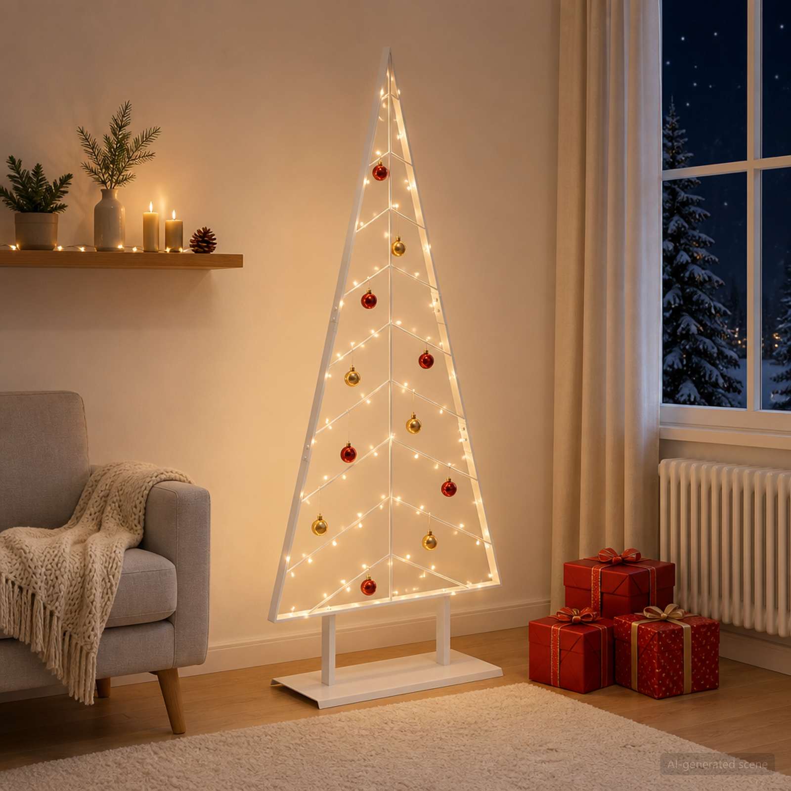 Albero di Natale in metallo con supporto KUOPIO 180 cm Acciaio