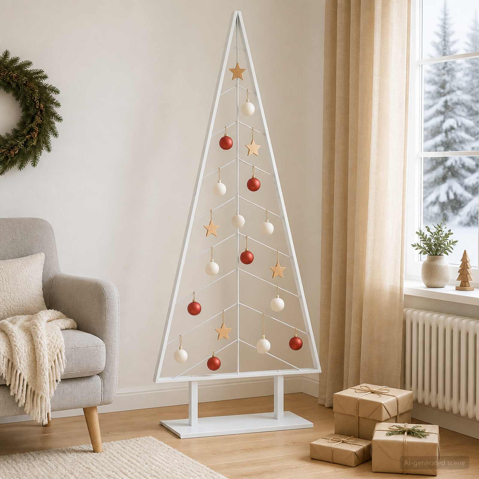 Albero di Natale in metallo con supporto KUOPIO 180 cm Acciaio